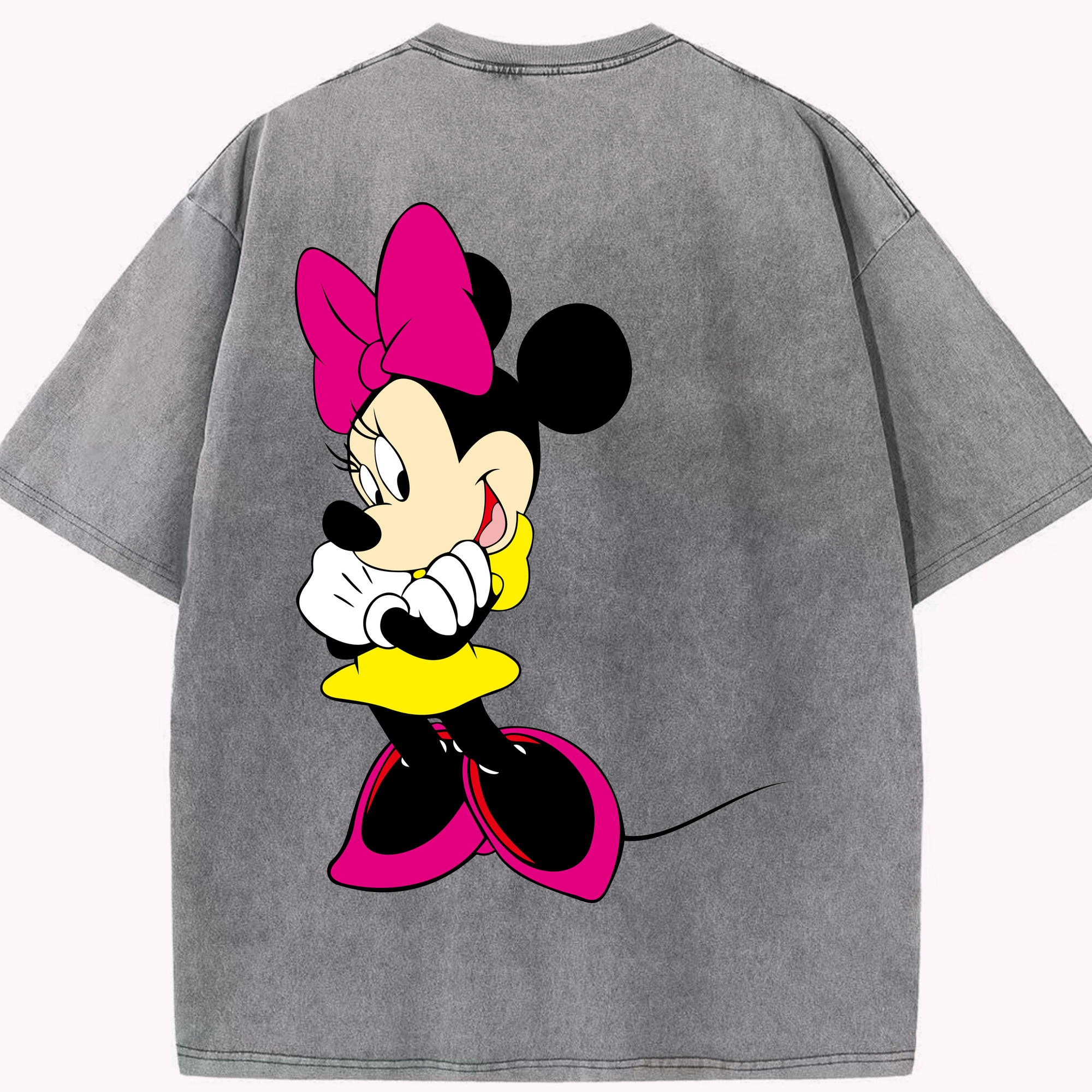 （画像用） ミッキーマウス Mickey Mouse 綿100% ヴィンテージ風 半袖Tシャツ（背面プリント）