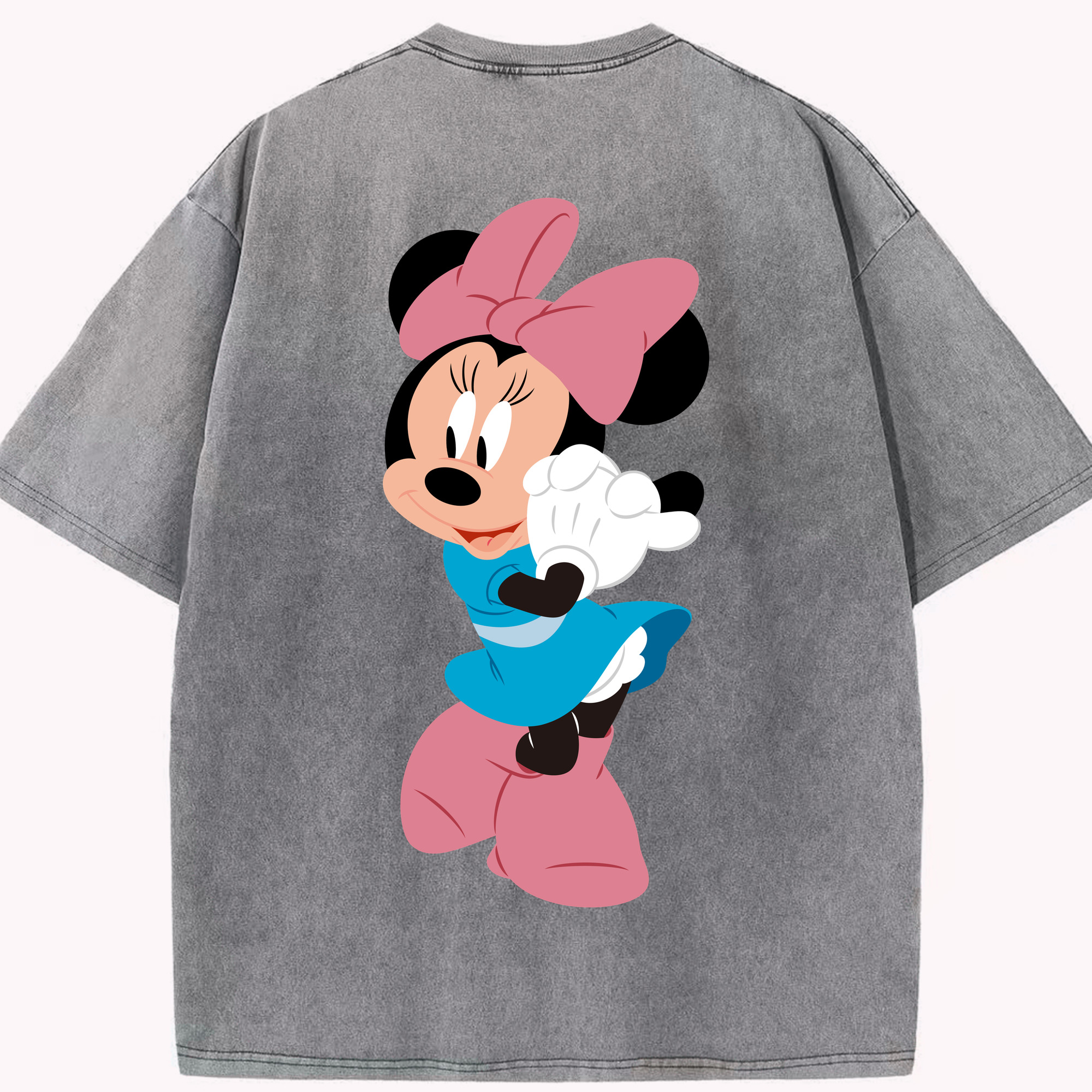（画像用） ミッキーマウス Mickey Mouse 綿100% ヴィンテージ風 半袖Tシャツ（背面プリント）