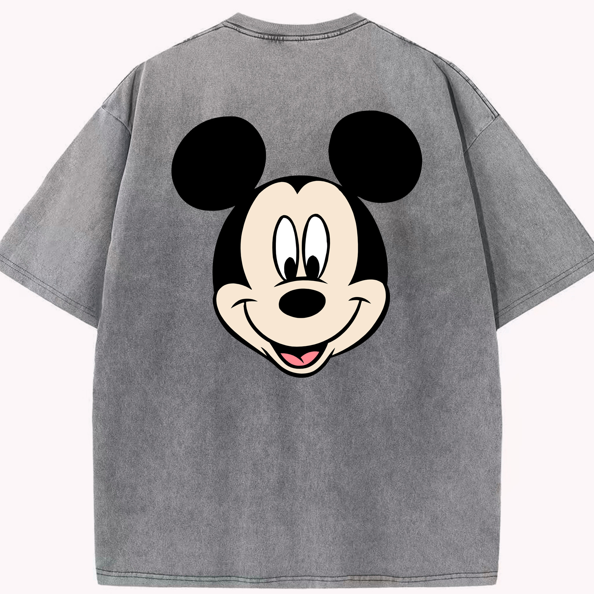 （画像用） ミッキーマウス Mickey Mouse 綿100% ヴィンテージ風 半袖Tシャツ（背面プリント）