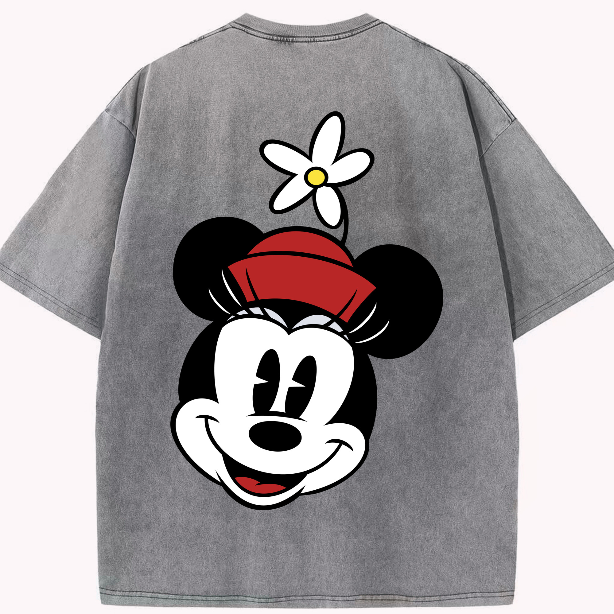 （画像用） ミッキーマウス Mickey Mouse 綿100% ヴィンテージ風 半袖Tシャツ（背面プリント）