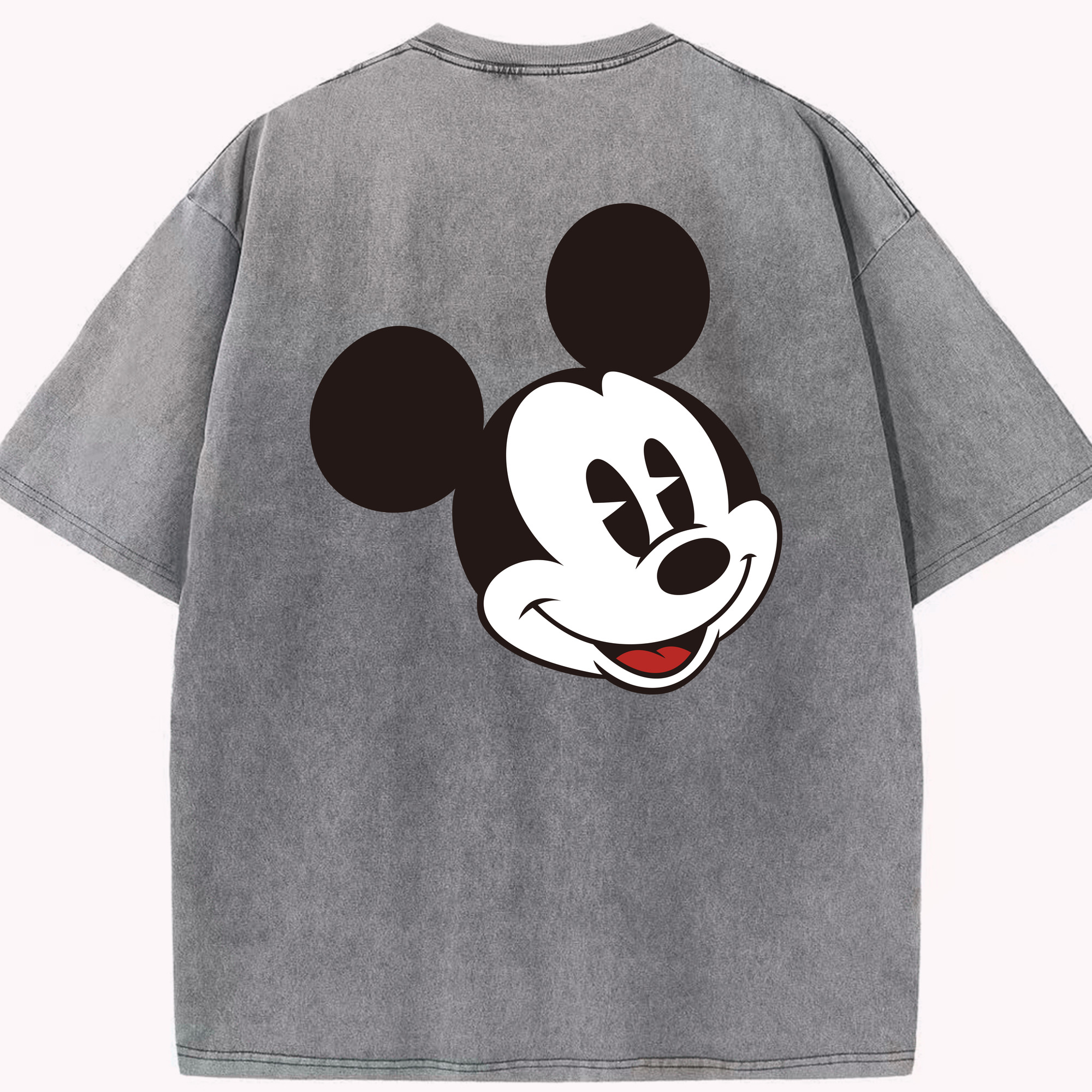 （画像用） ミッキーマウス Mickey Mouse 綿100% ヴィンテージ風 半袖Tシャツ（背面プリント）