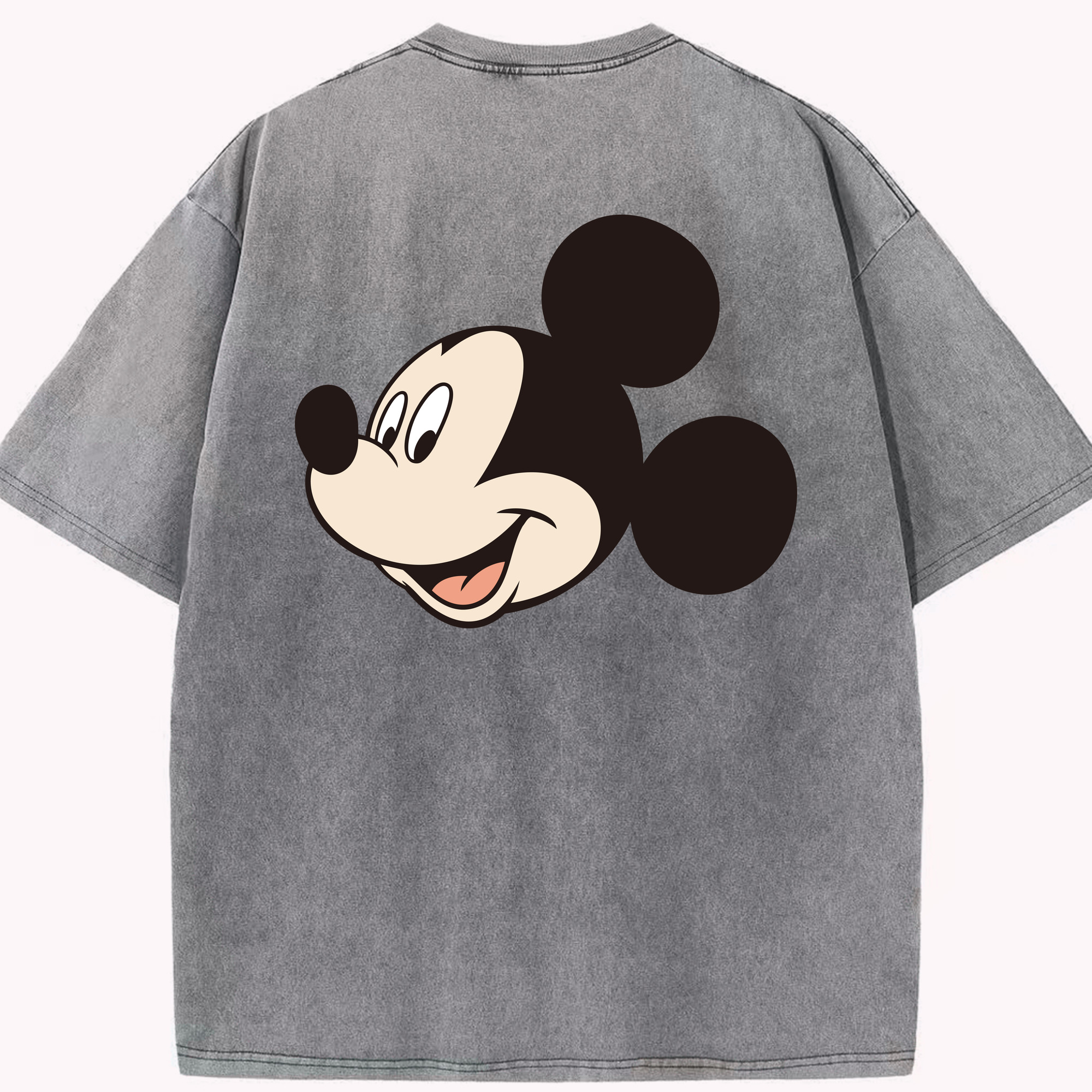 （画像用） ミッキーマウス Mickey Mouse 綿100% ヴィンテージ風 半袖Tシャツ（背面プリント）