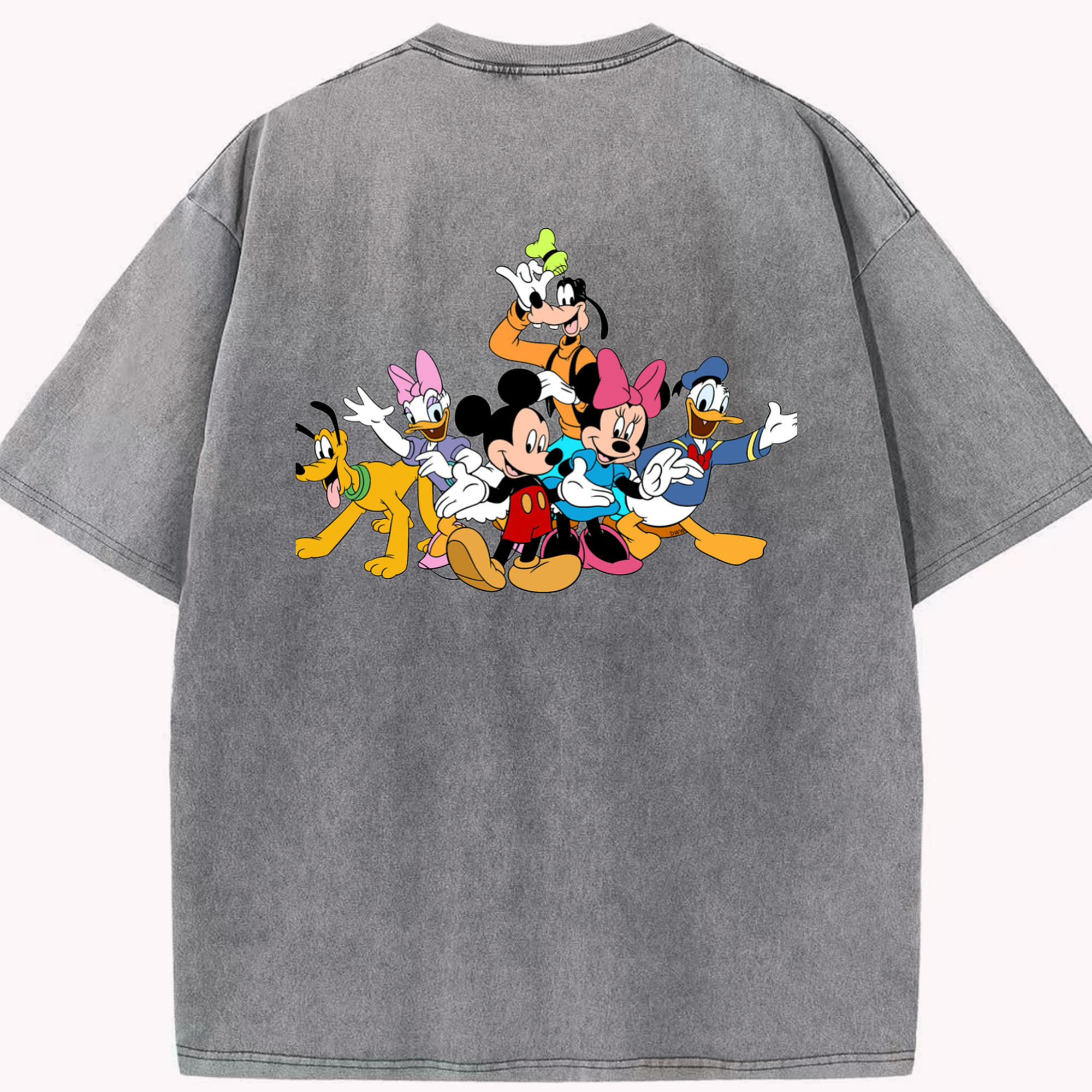 （画像用） ミッキーマウス Mickey Mouse 綿100% ヴィンテージ風 半袖Tシャツ（背面プリント）