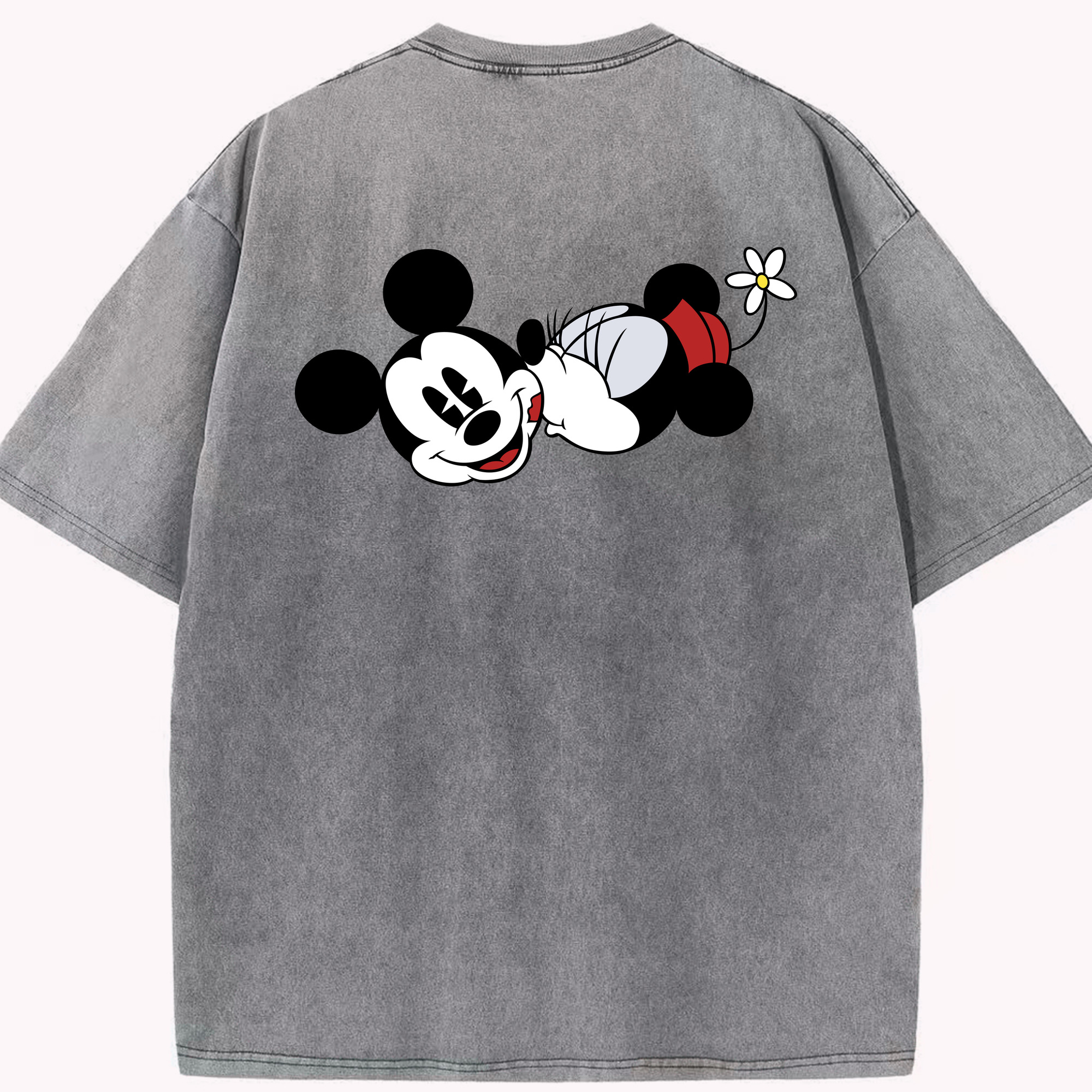 （画像用） ミッキーマウス Mickey Mouse 綿100% ヴィンテージ風 半袖Tシャツ（背面プリント）