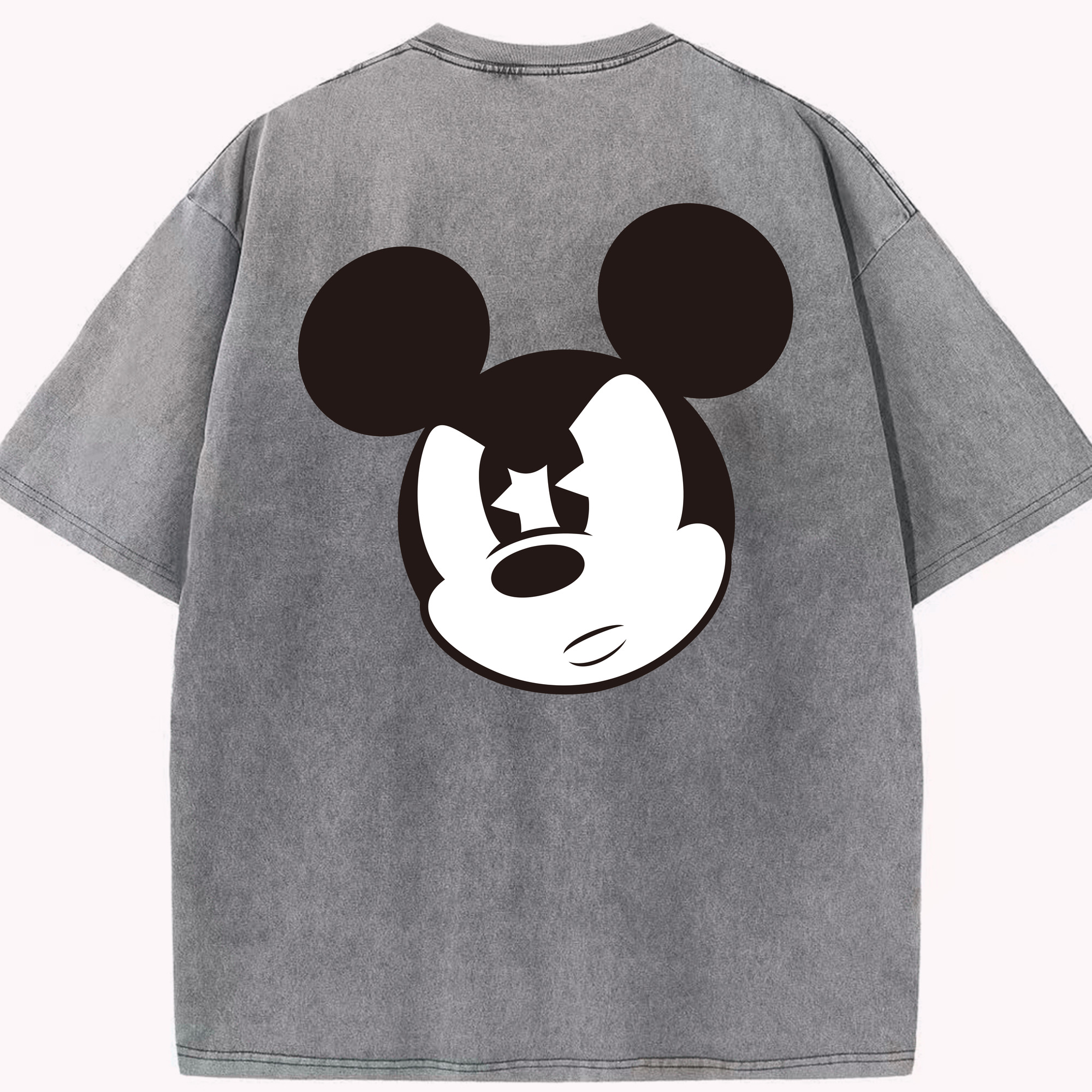 （画像用） ミッキーマウス Mickey Mouse 綿100% ヴィンテージ風 半袖Tシャツ（背面プリント）