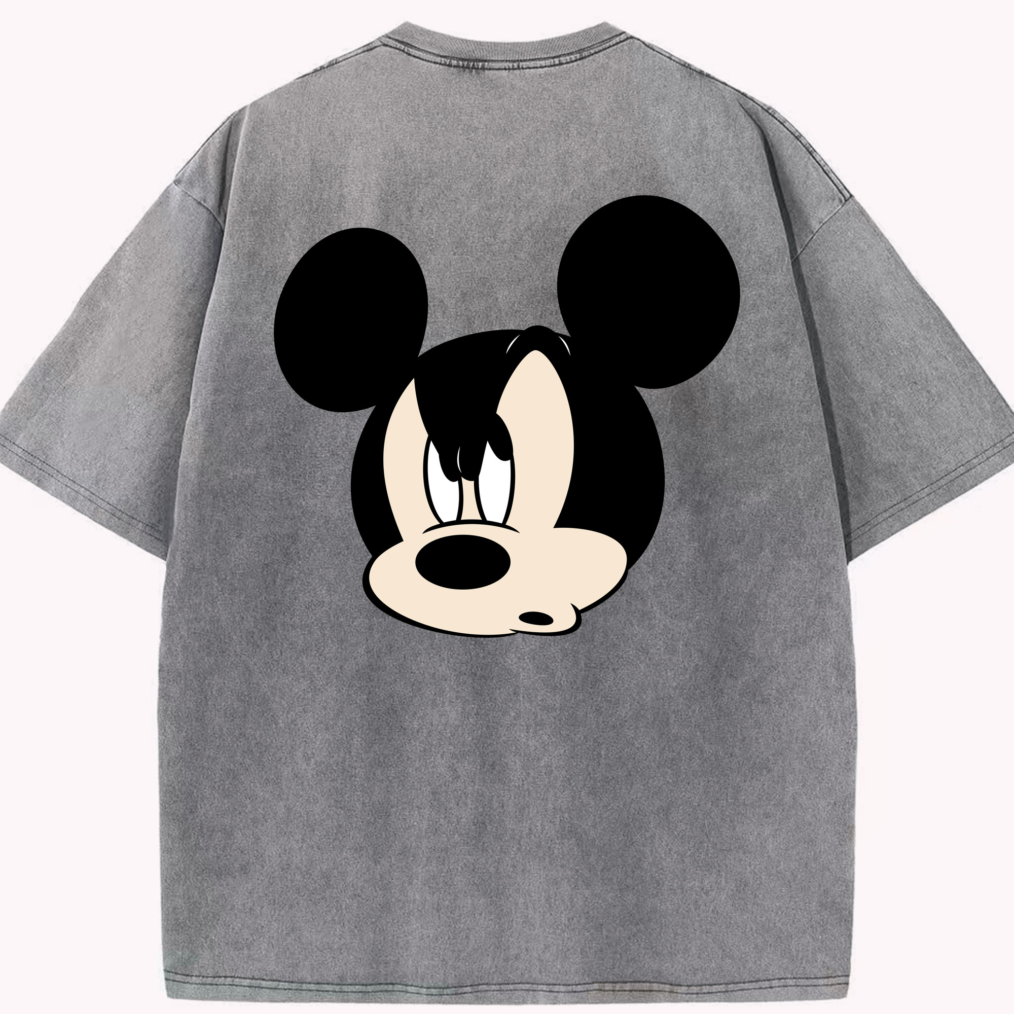 （画像用） ミッキーマウス Mickey Mouse 綿100% ヴィンテージ風 半袖Tシャツ（背面プリント）