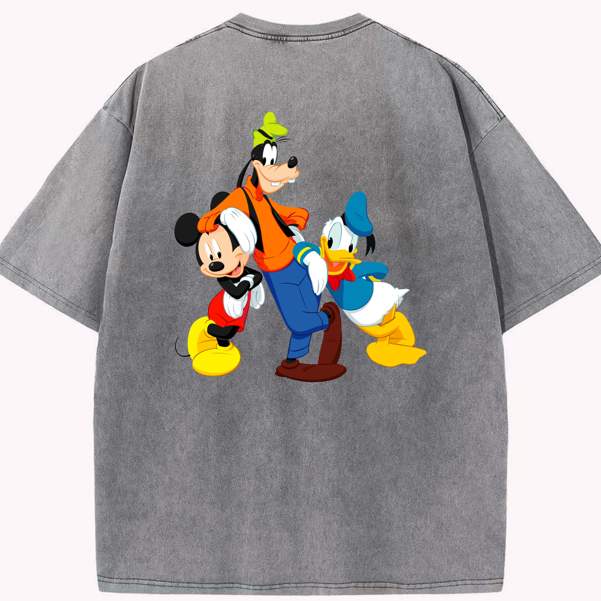 （画像用） ミッキーマウス Mickey Mouse 綿100% ヴィンテージ風 半袖Tシャツ（背面プリント）