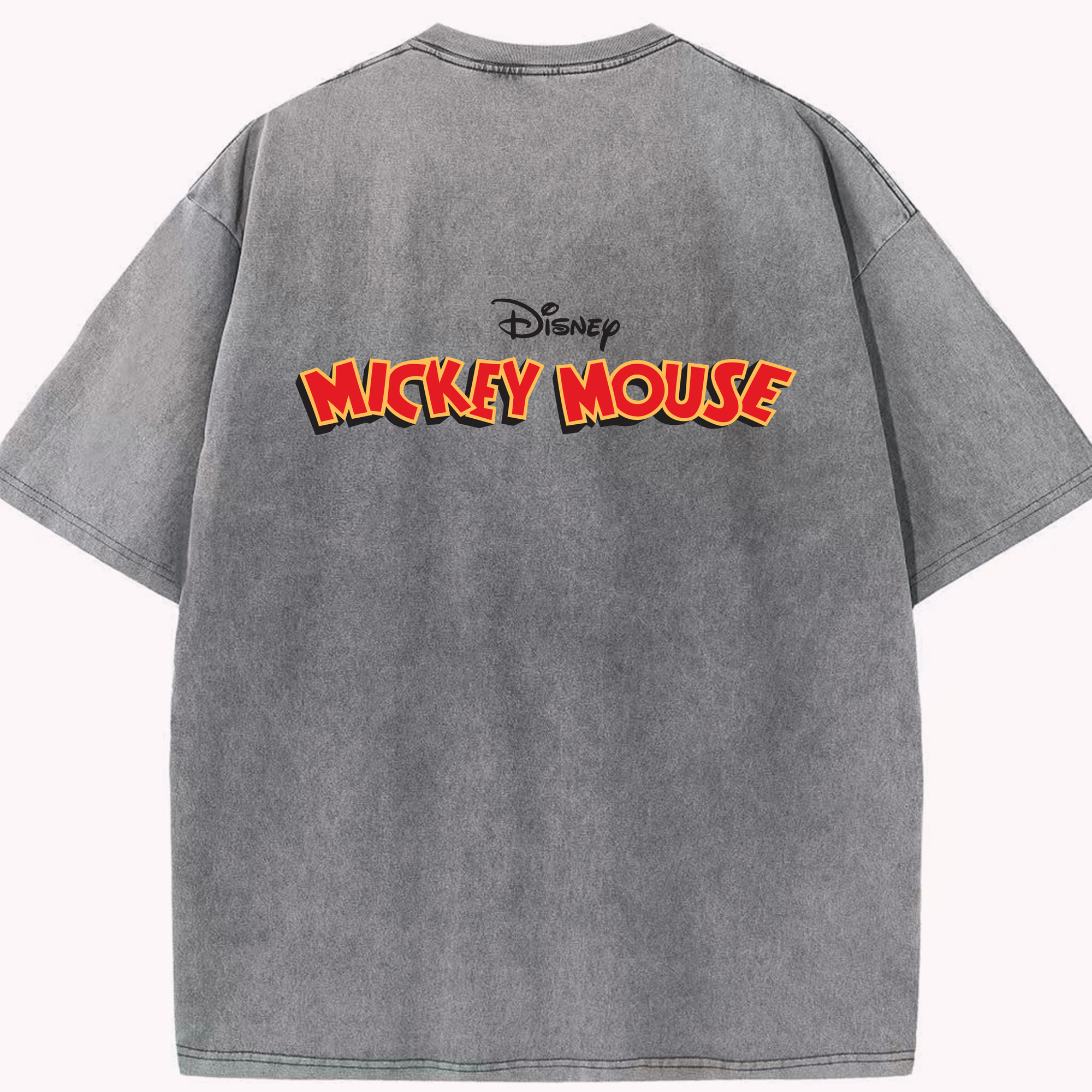 （画像用） ミッキーマウス Mickey Mouse 綿100% ヴィンテージ風 半袖Tシャツ（背面プリント）
