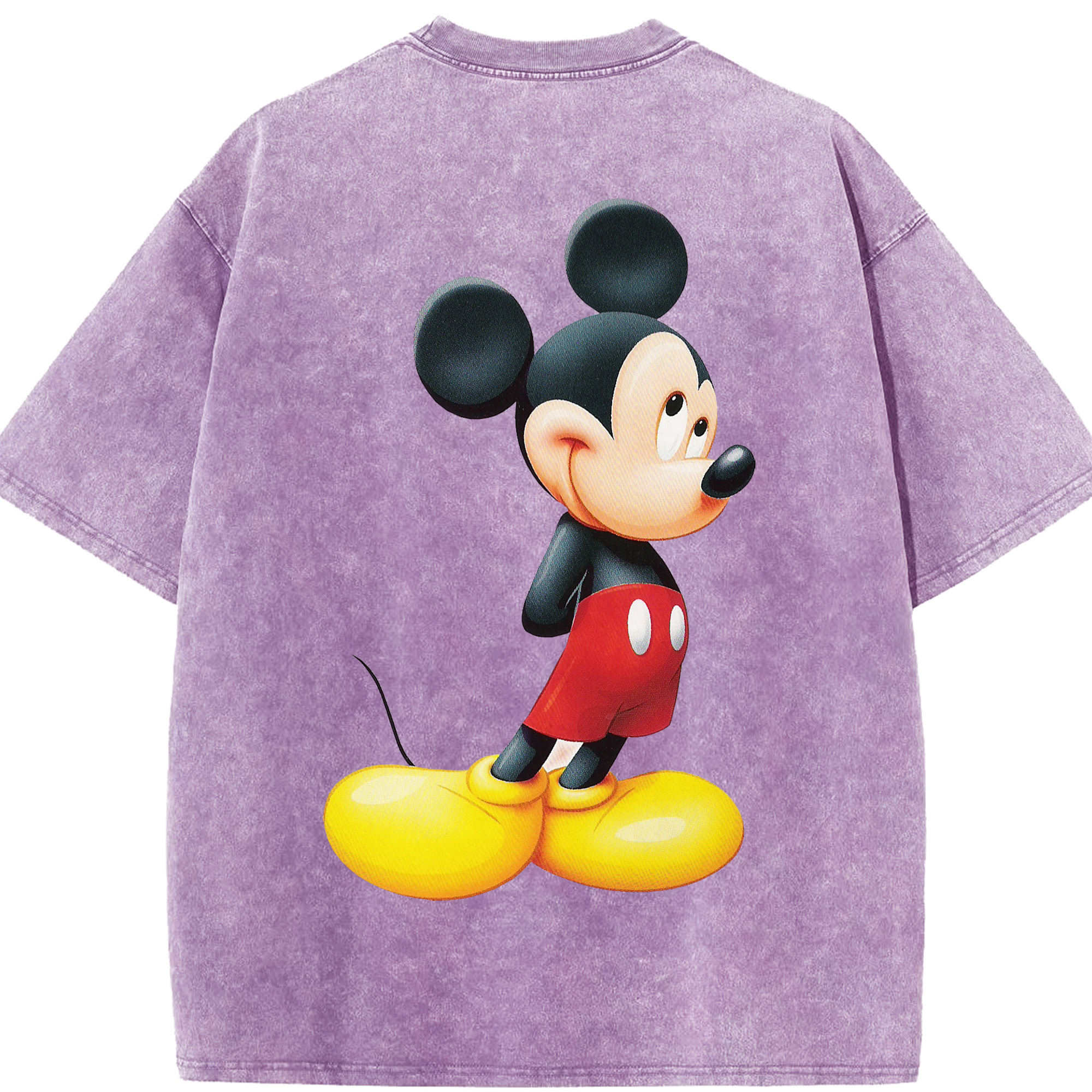 （画像用） ミッキーマウス Mickey Mouse 綿100% ヴィンテージ風 半袖Tシャツ（背面プリント）
