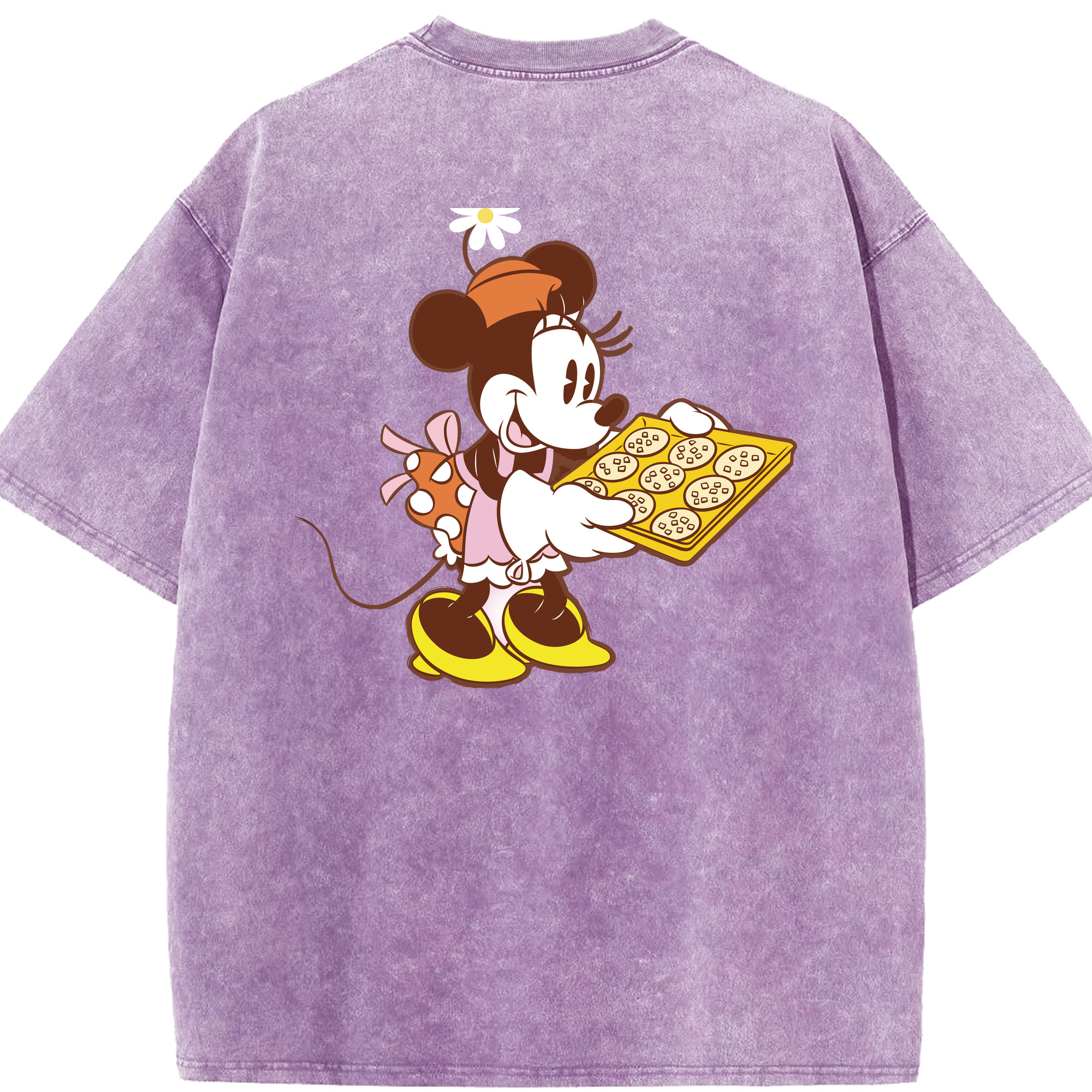 （画像用） ミッキーマウス Mickey Mouse 綿100% ヴィンテージ風 半袖Tシャツ（背面プリント）