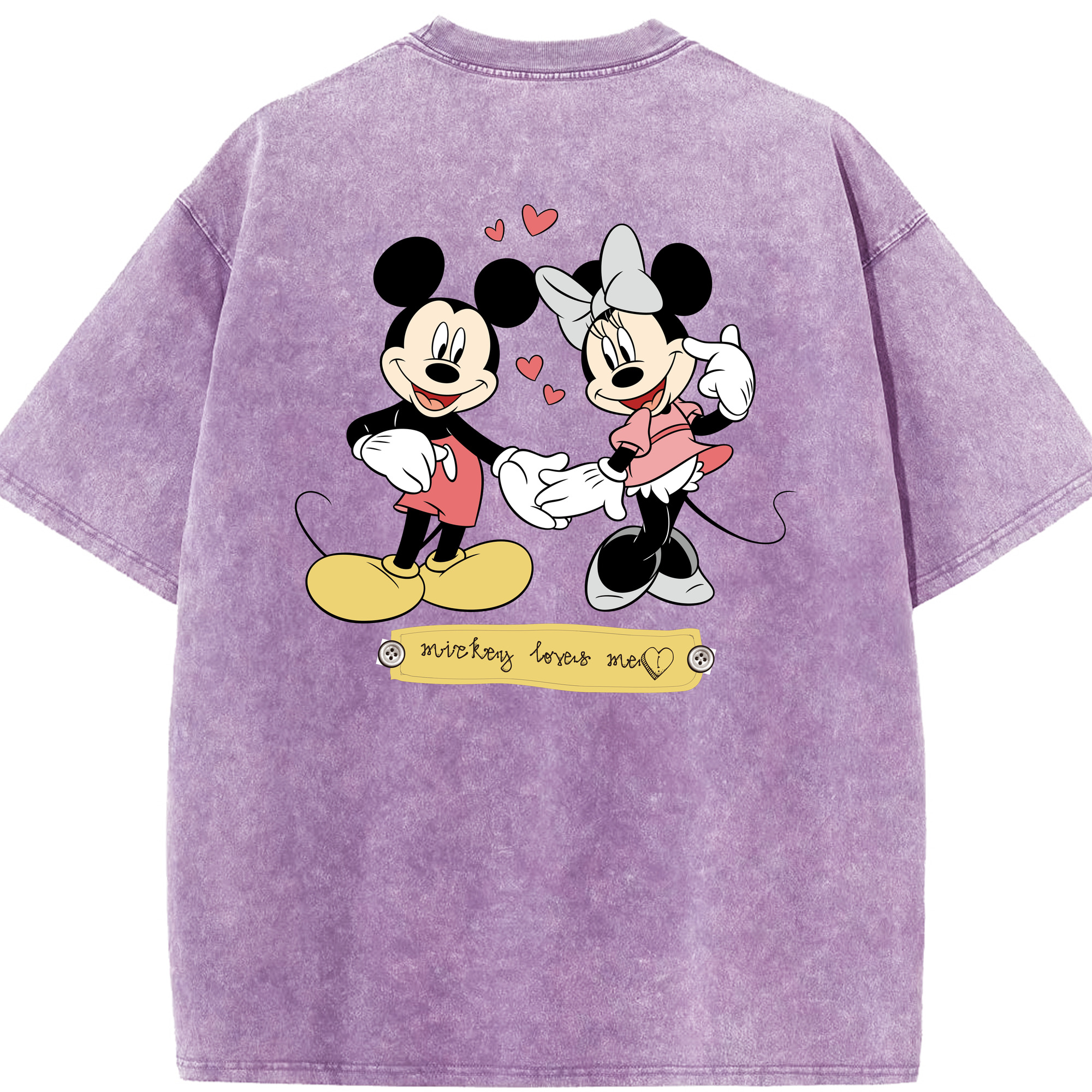 （画像用） ミッキーマウス Mickey Mouse 綿100% ヴィンテージ風 半袖Tシャツ（背面プリント）