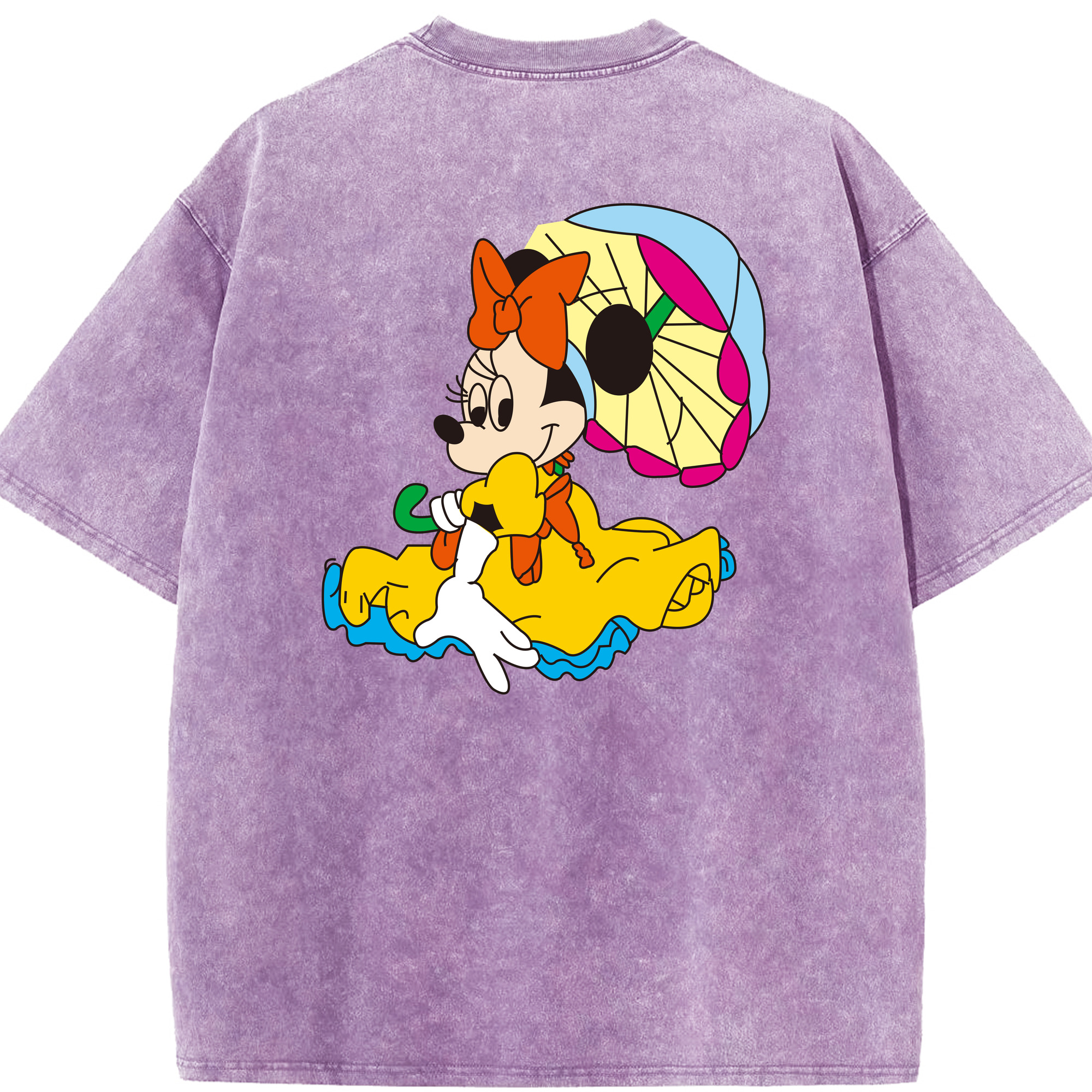 （画像用） ミッキーマウス Mickey Mouse 綿100% ヴィンテージ風 半袖Tシャツ（背面プリント）