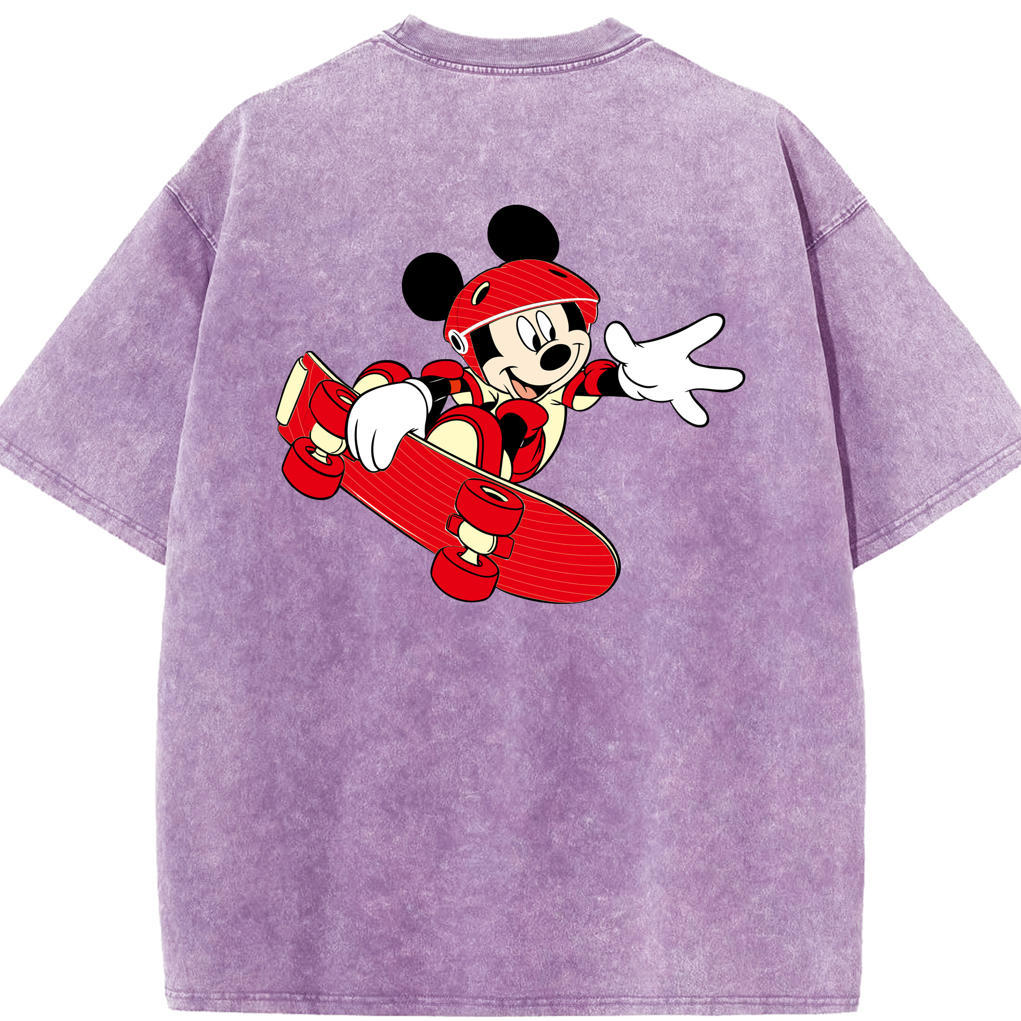 （画像用） ミッキーマウス Mickey Mouse 綿100% ヴィンテージ風 半袖Tシャツ（背面プリント）