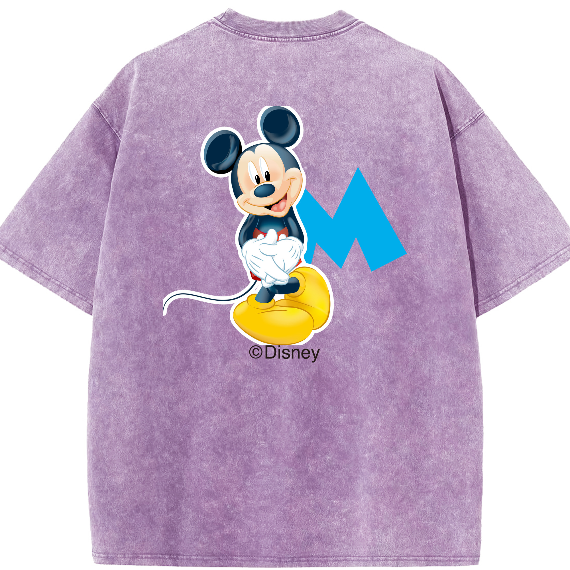 （画像用） ミッキーマウス Mickey Mouse 綿100% ヴィンテージ風 半袖Tシャツ（背面プリント）