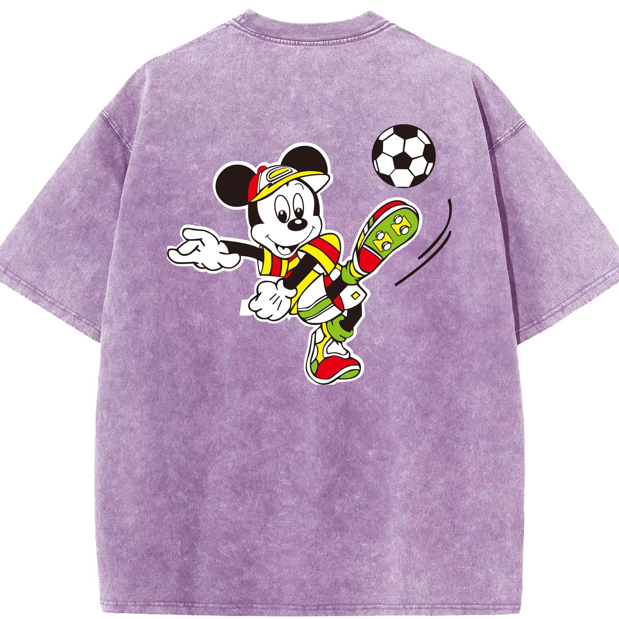 （画像用） ミッキーマウス Mickey Mouse 綿100% ヴィンテージ風 半袖Tシャツ（背面プリント）