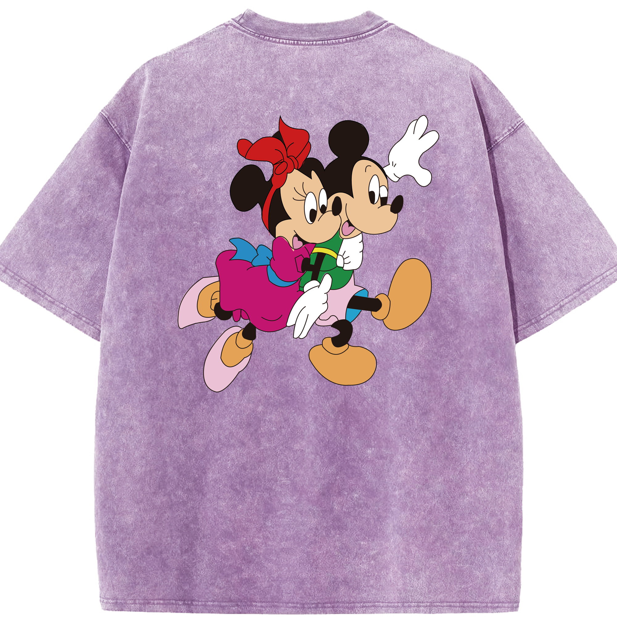 （画像用） ミッキーマウス Mickey Mouse 綿100% ヴィンテージ風 半袖Tシャツ（背面プリント）