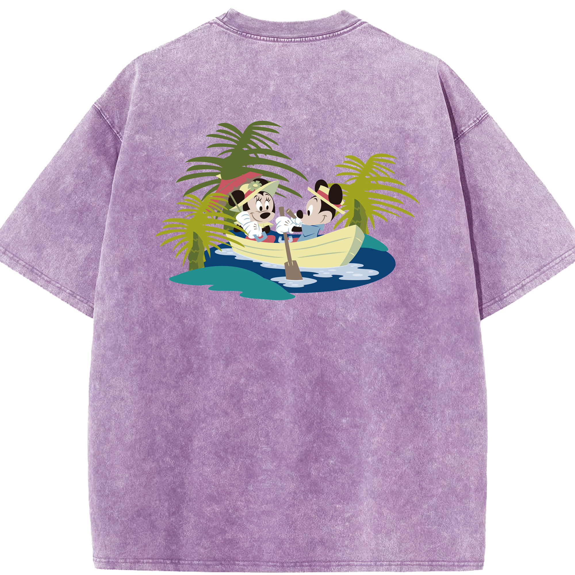 （画像用） ミッキーマウス Mickey Mouse 綿100% ヴィンテージ風 半袖Tシャツ（背面プリント）