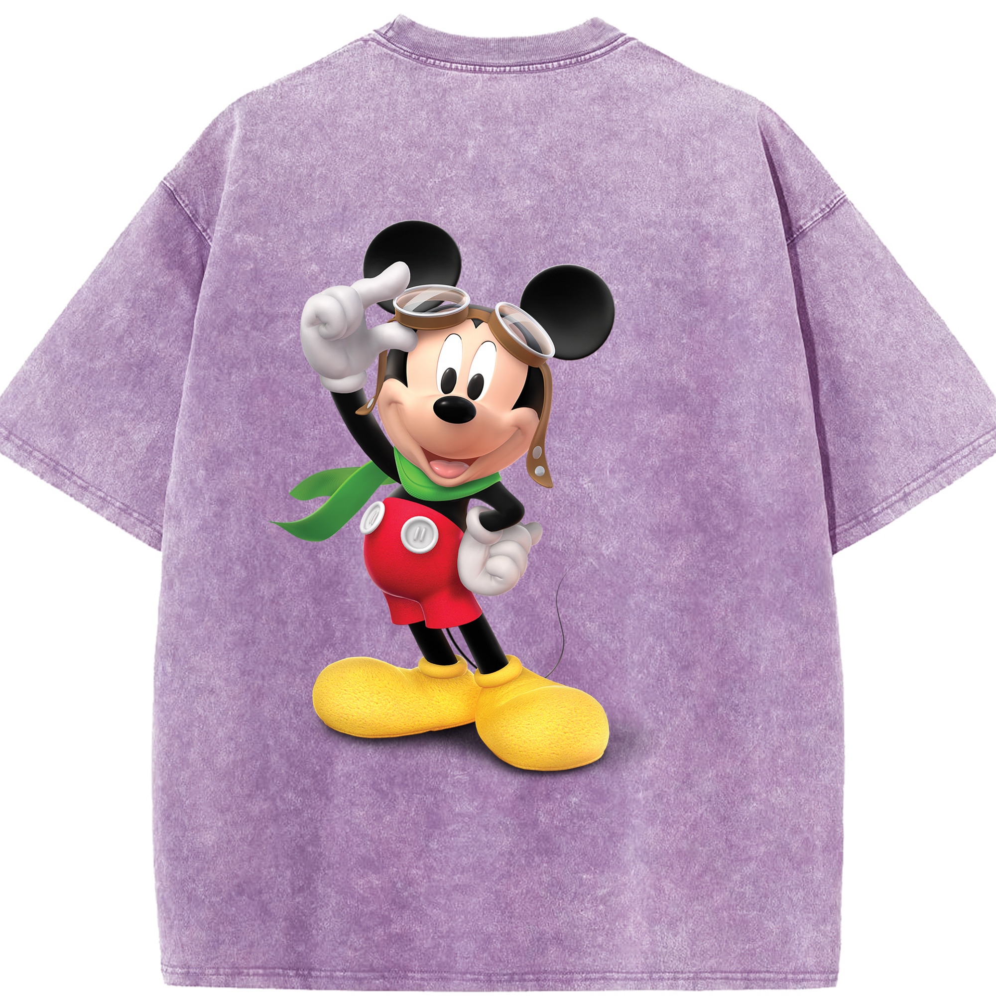（画像用） ミッキーマウス Mickey Mouse 綿100% ヴィンテージ風 半袖Tシャツ（背面プリント）