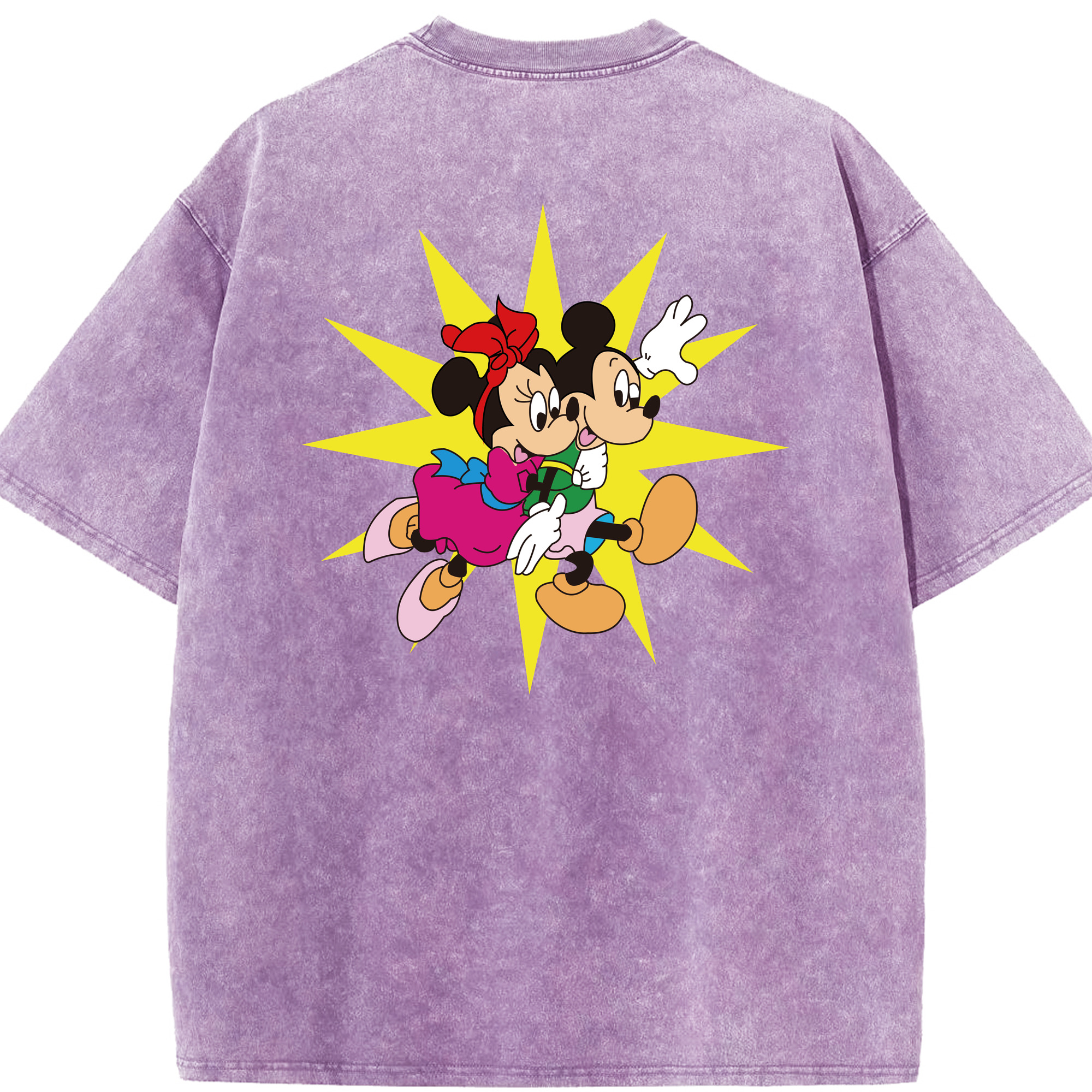 （画像用） ミッキーマウス Mickey Mouse 綿100% ヴィンテージ風 半袖Tシャツ（背面プリント）