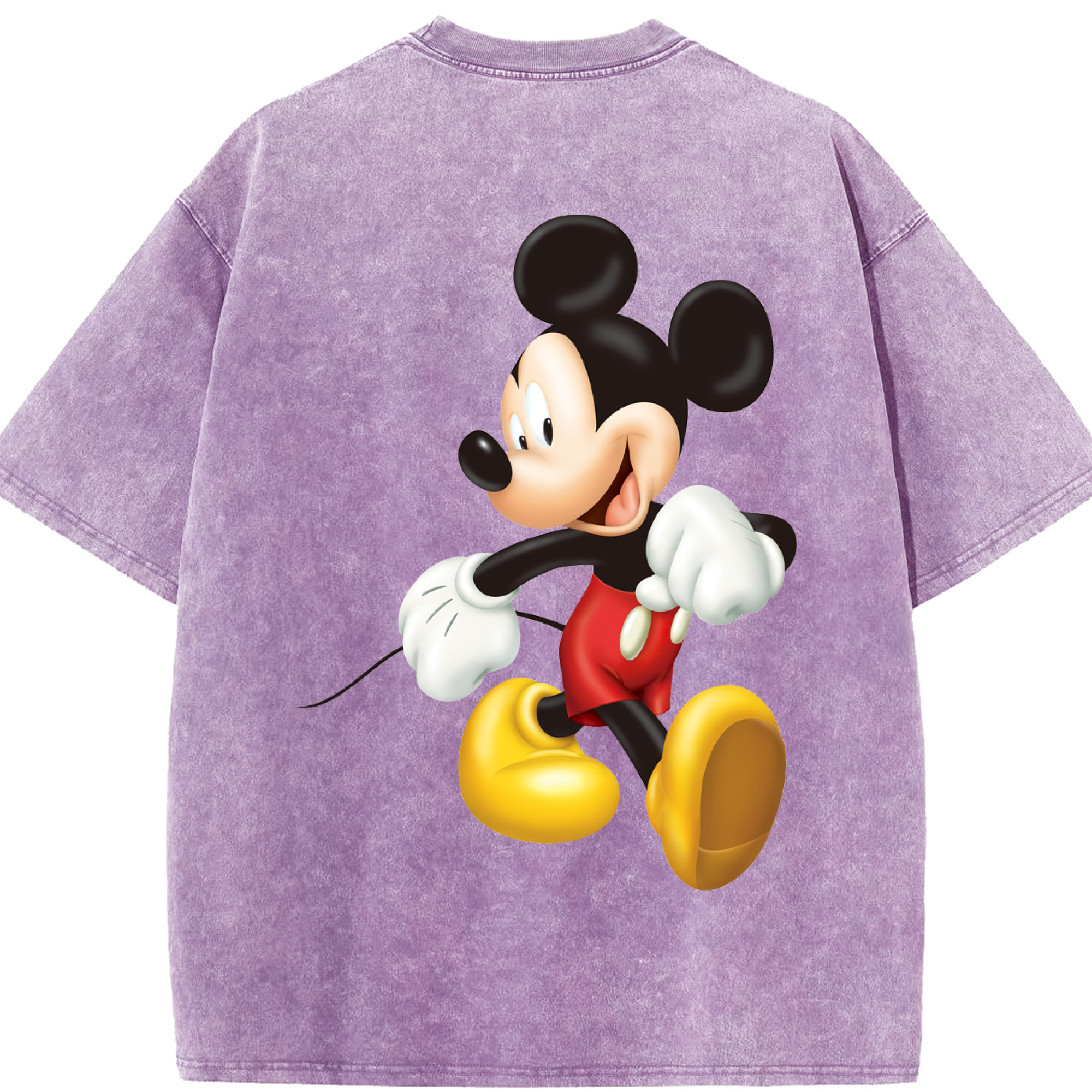 （画像用） ミッキーマウス Mickey Mouse 綿100% ヴィンテージ風 半袖Tシャツ（背面プリント）