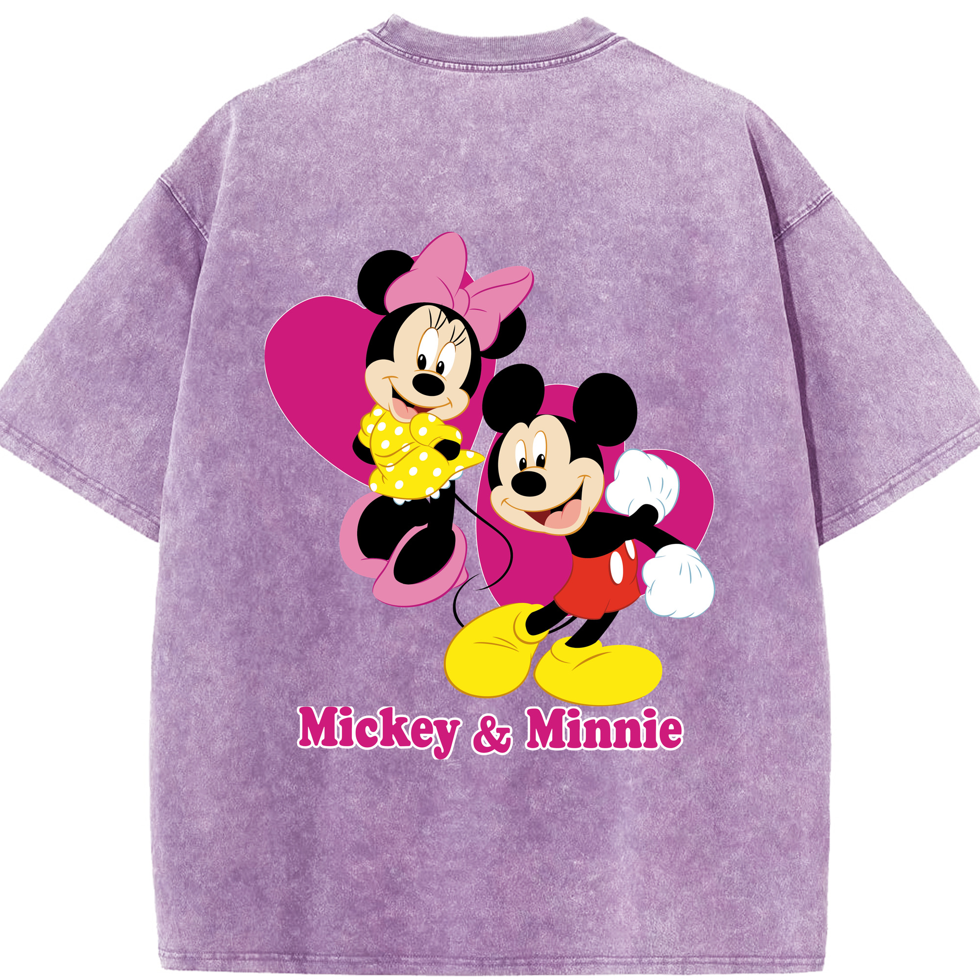 （画像用） ミッキーマウス Mickey Mouse 綿100% ヴィンテージ風 半袖Tシャツ（背面プリント）