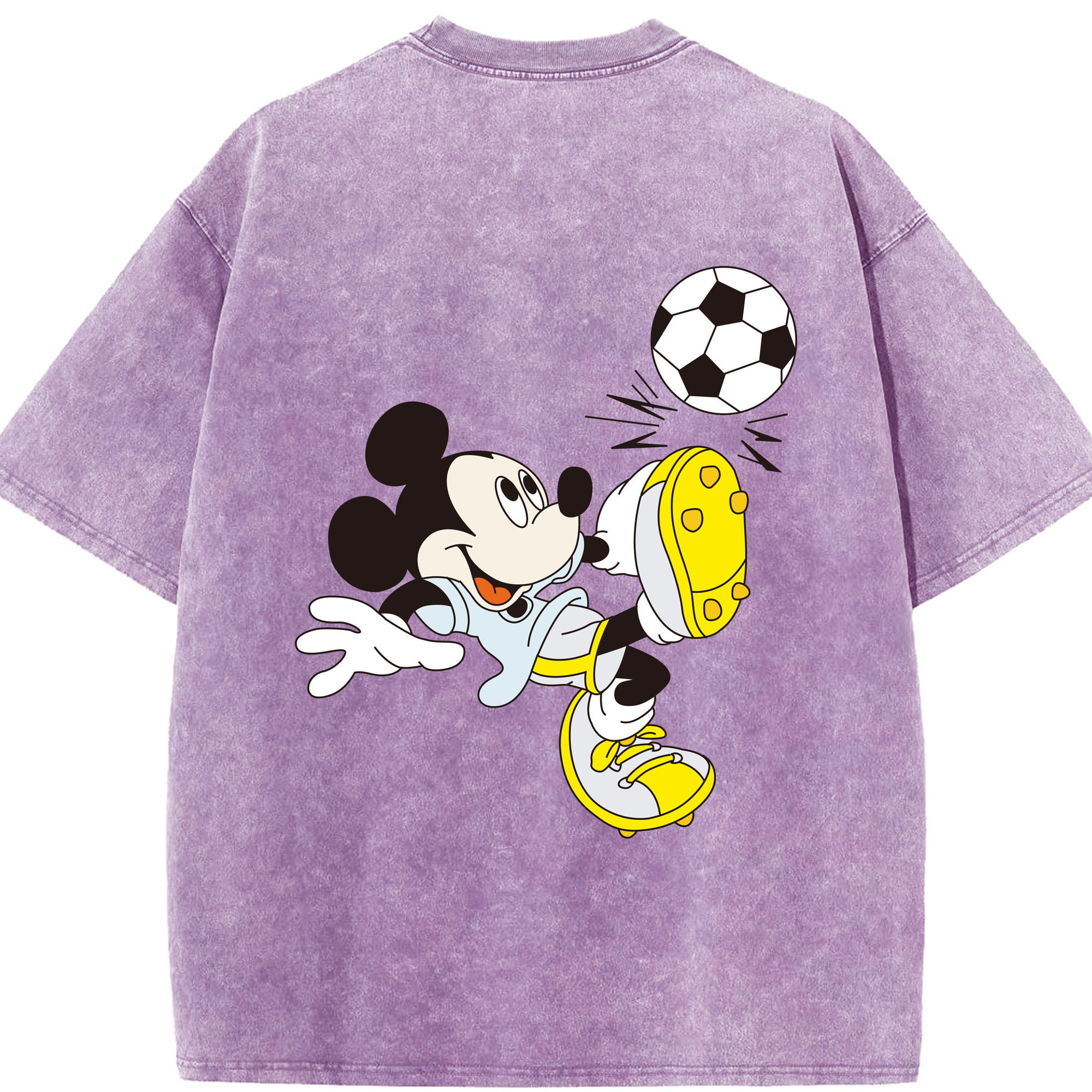 （画像用） ミッキーマウス Mickey Mouse 綿100% ヴィンテージ風 半袖Tシャツ（背面プリント）