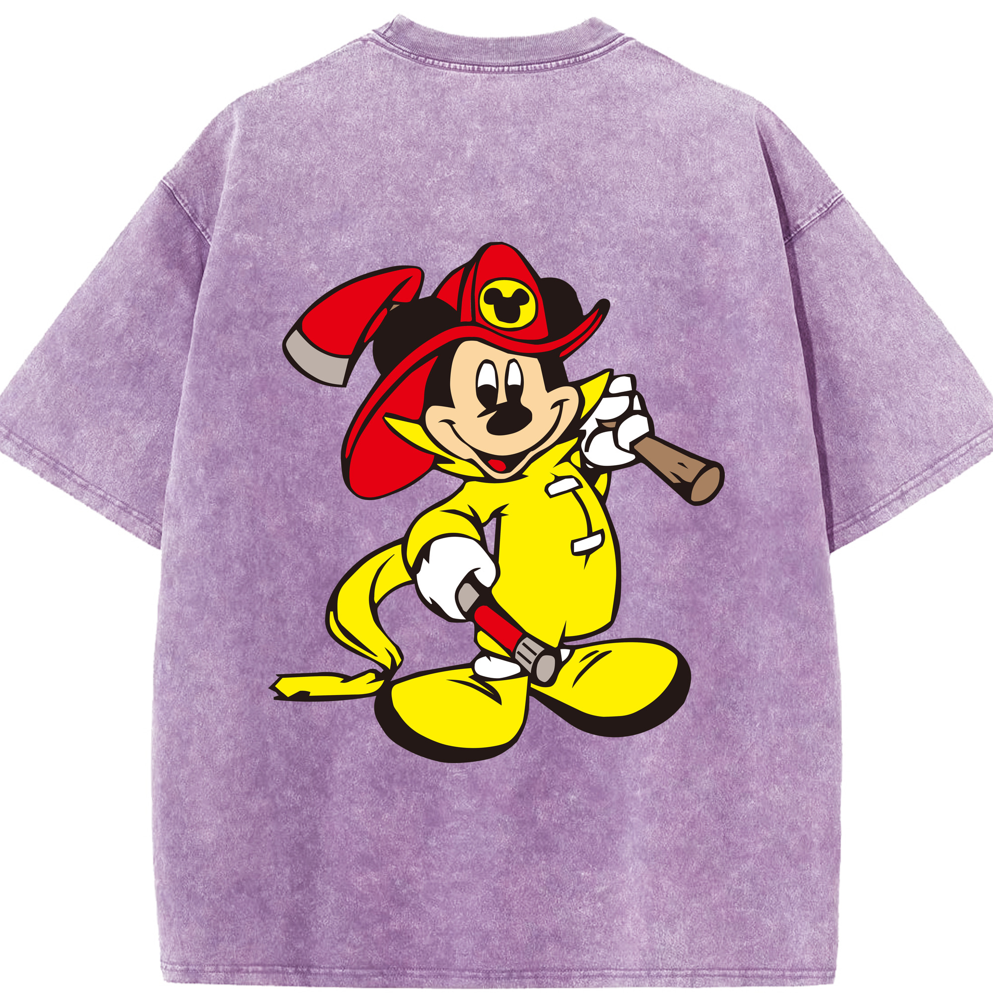 （画像用） ミッキーマウス Mickey Mouse 綿100% ヴィンテージ風 半袖Tシャツ（背面プリント）