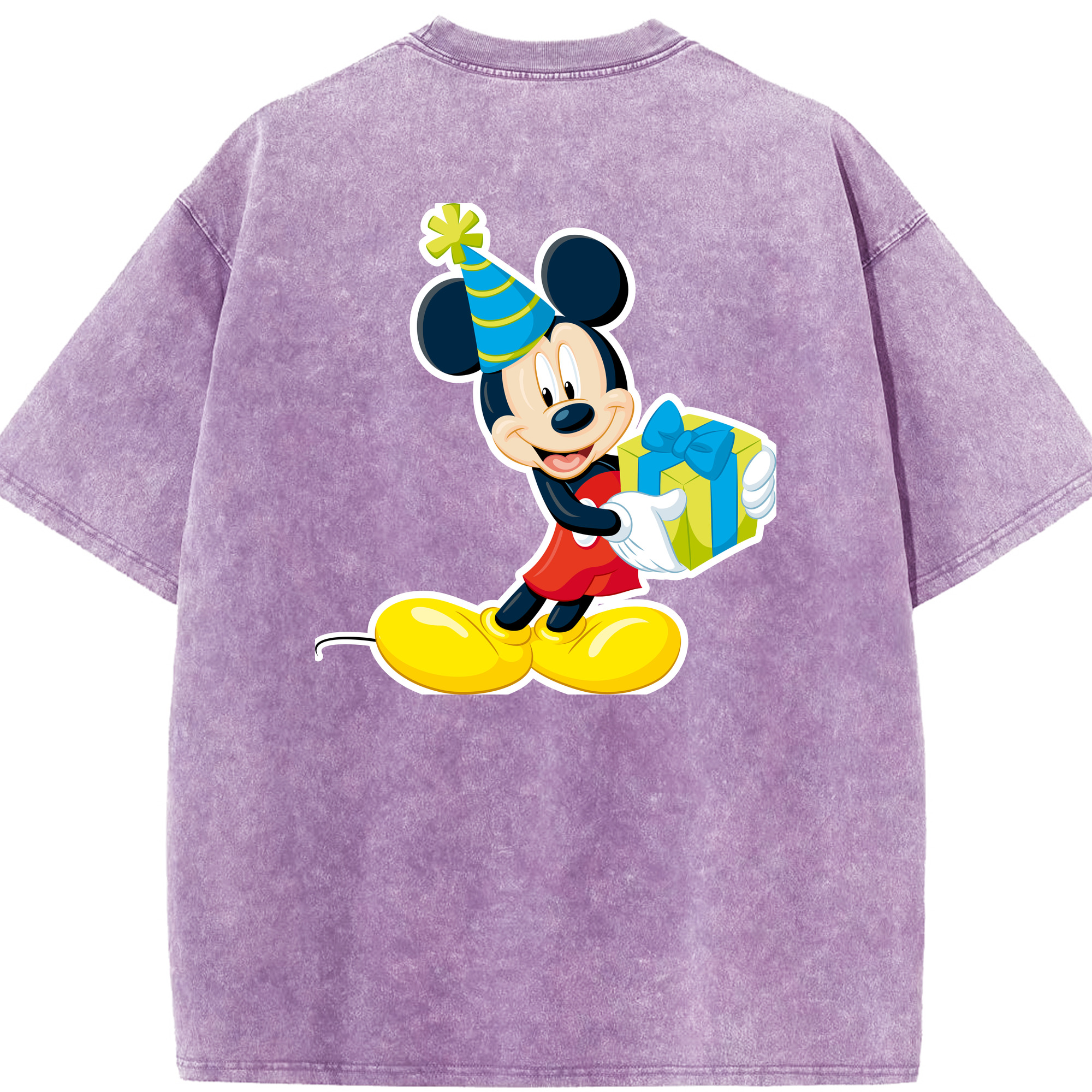 （画像用） ミッキーマウス Mickey Mouse 綿100% ヴィンテージ風 半袖Tシャツ（背面プリント）