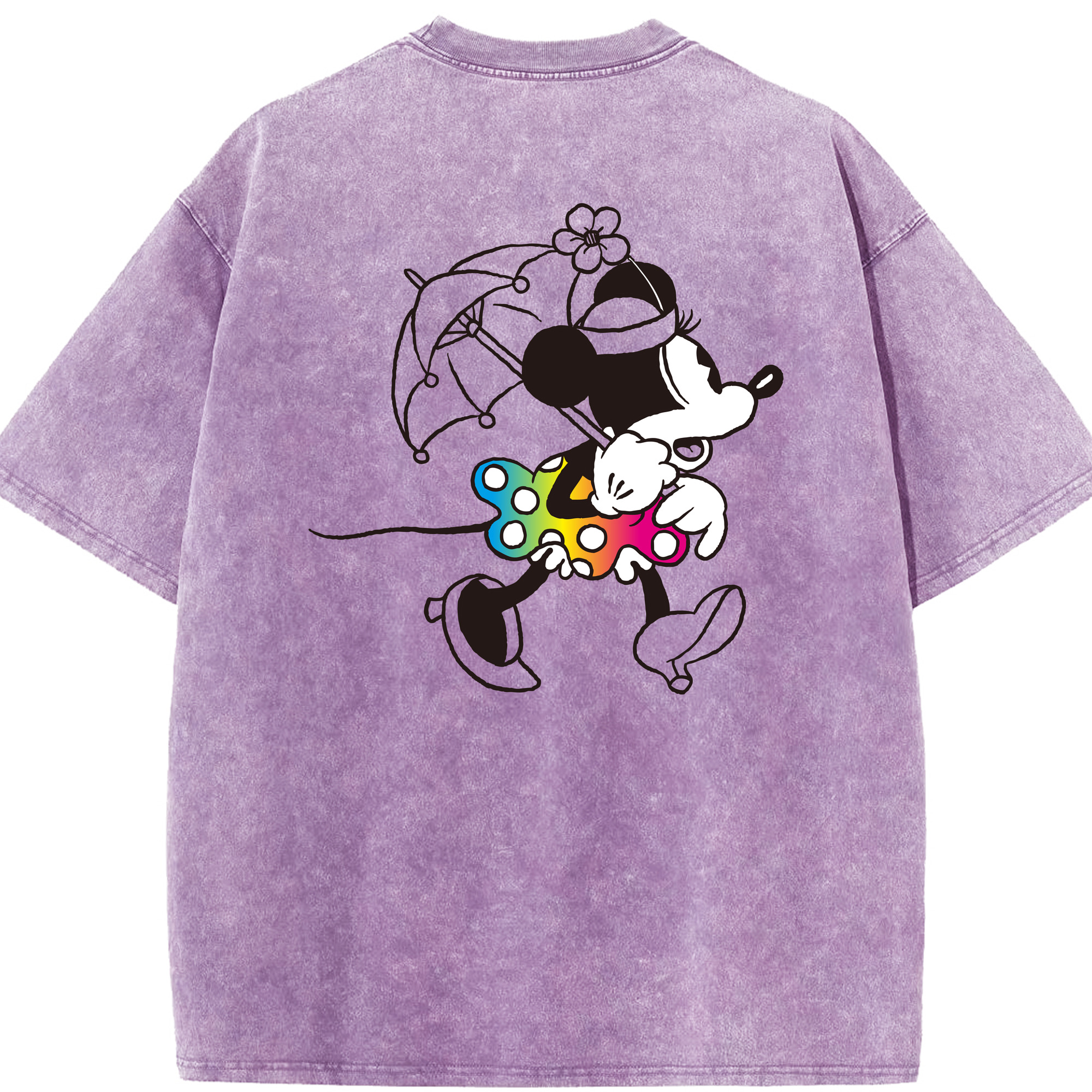（画像用） ミッキーマウス Mickey Mouse 綿100% ヴィンテージ風 半袖Tシャツ（背面プリント）