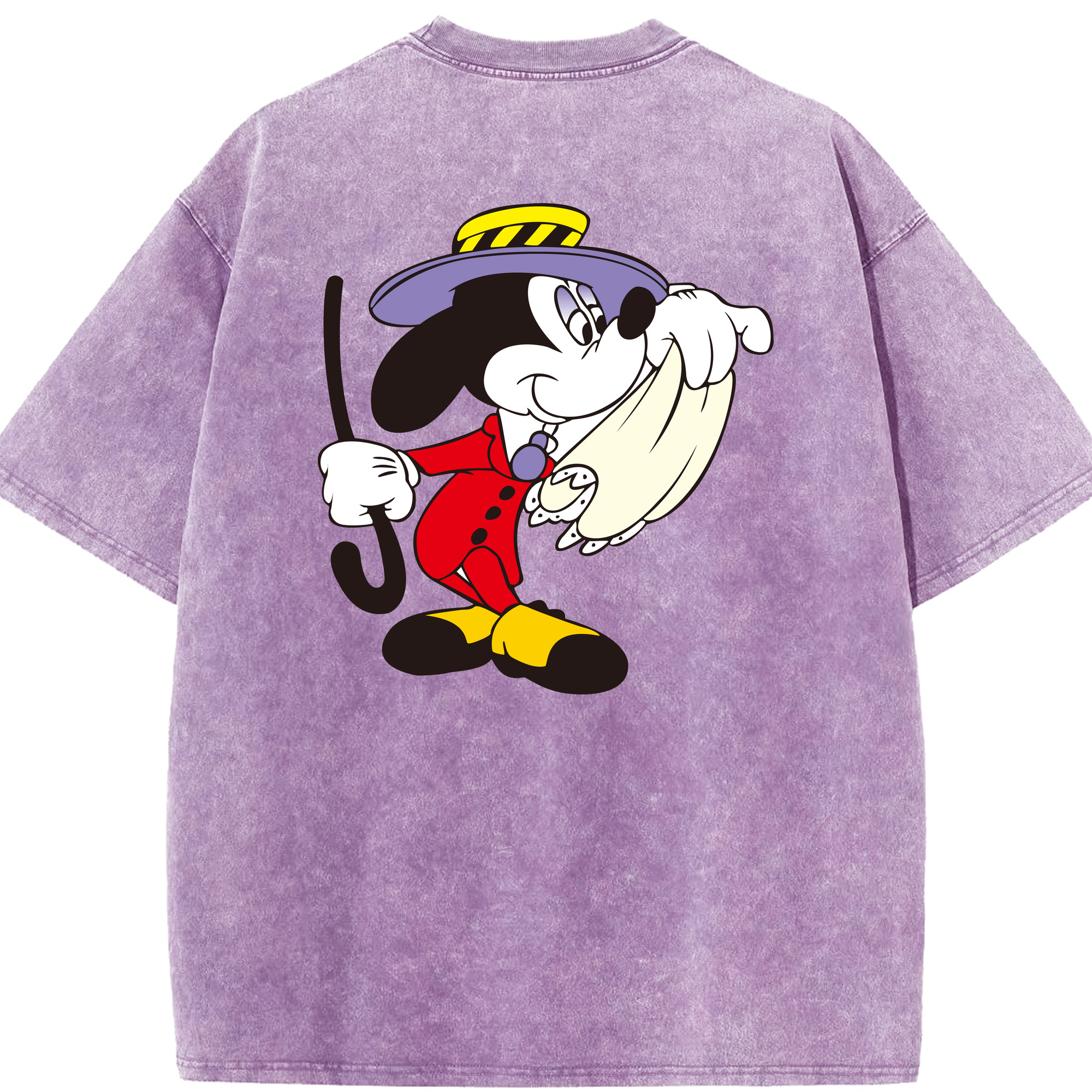 （画像用） ミッキーマウス Mickey Mouse 綿100% ヴィンテージ風 半袖Tシャツ（背面プリント）