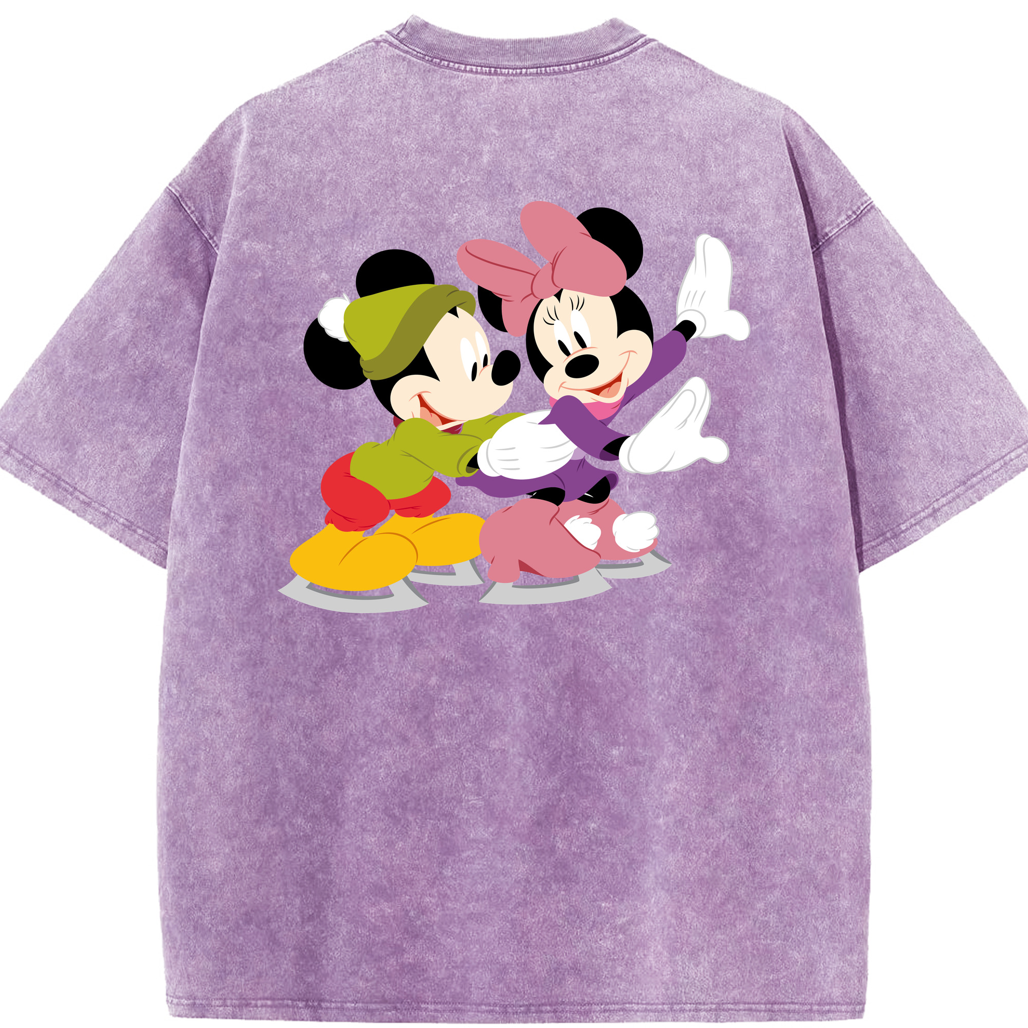 （画像用） ミッキーマウス Mickey Mouse 綿100% ヴィンテージ風 半袖Tシャツ（背面プリント）