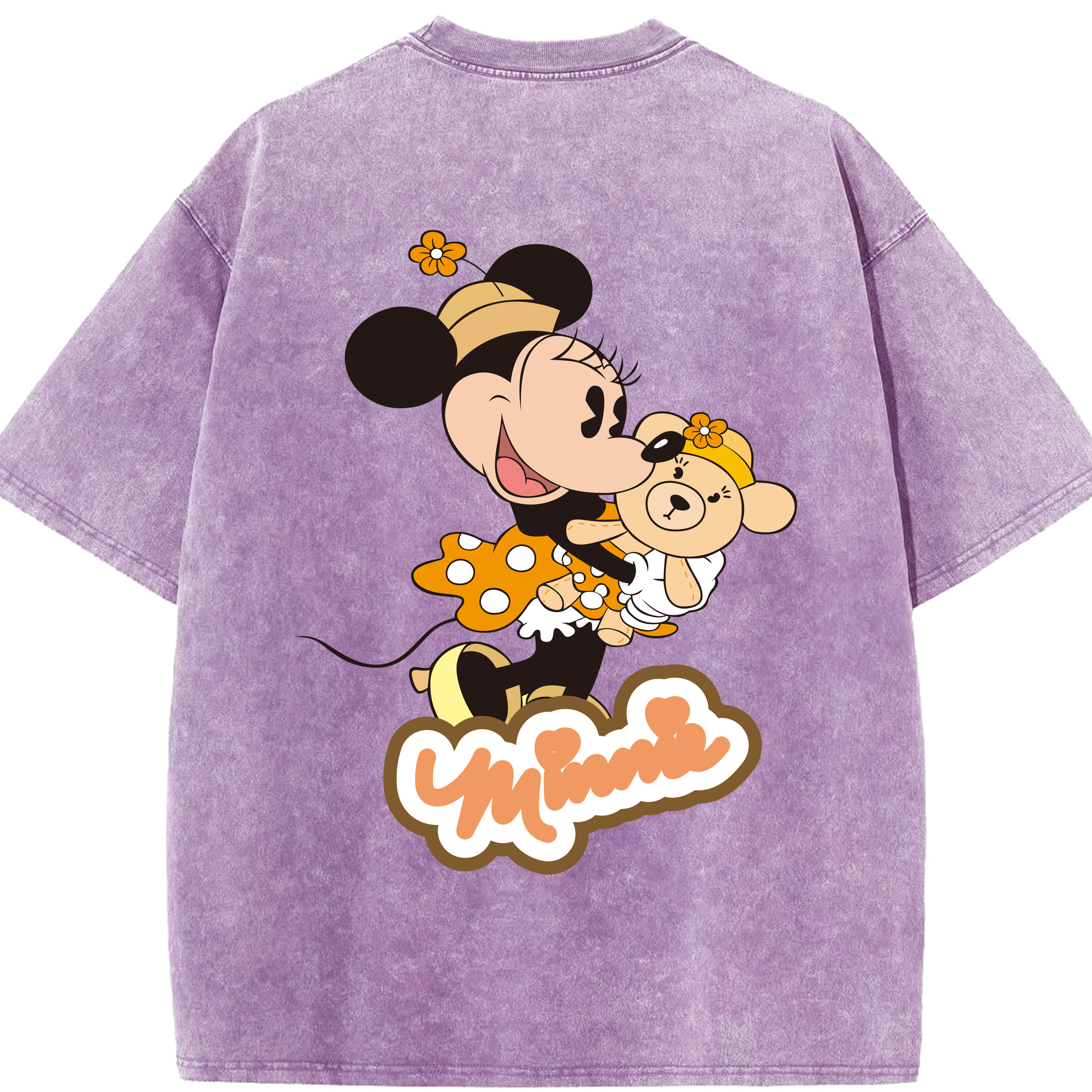 （画像用） ミッキーマウス Mickey Mouse 綿100% ヴィンテージ風 半袖Tシャツ（背面プリント）