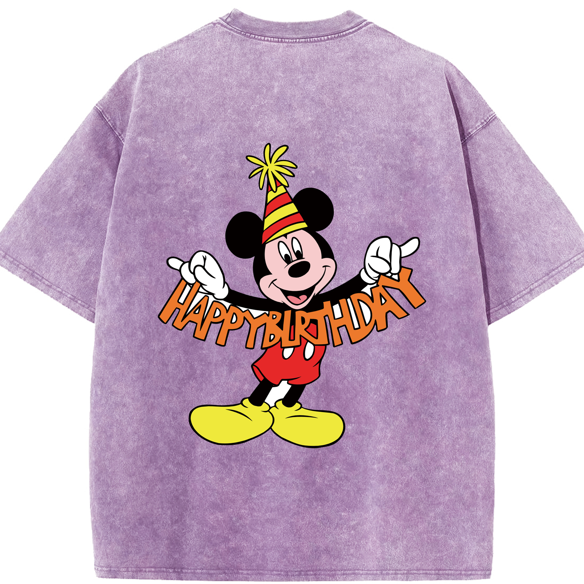 （画像用） ミッキーマウス Mickey Mouse 綿100% ヴィンテージ風 半袖Tシャツ（背面プリント）