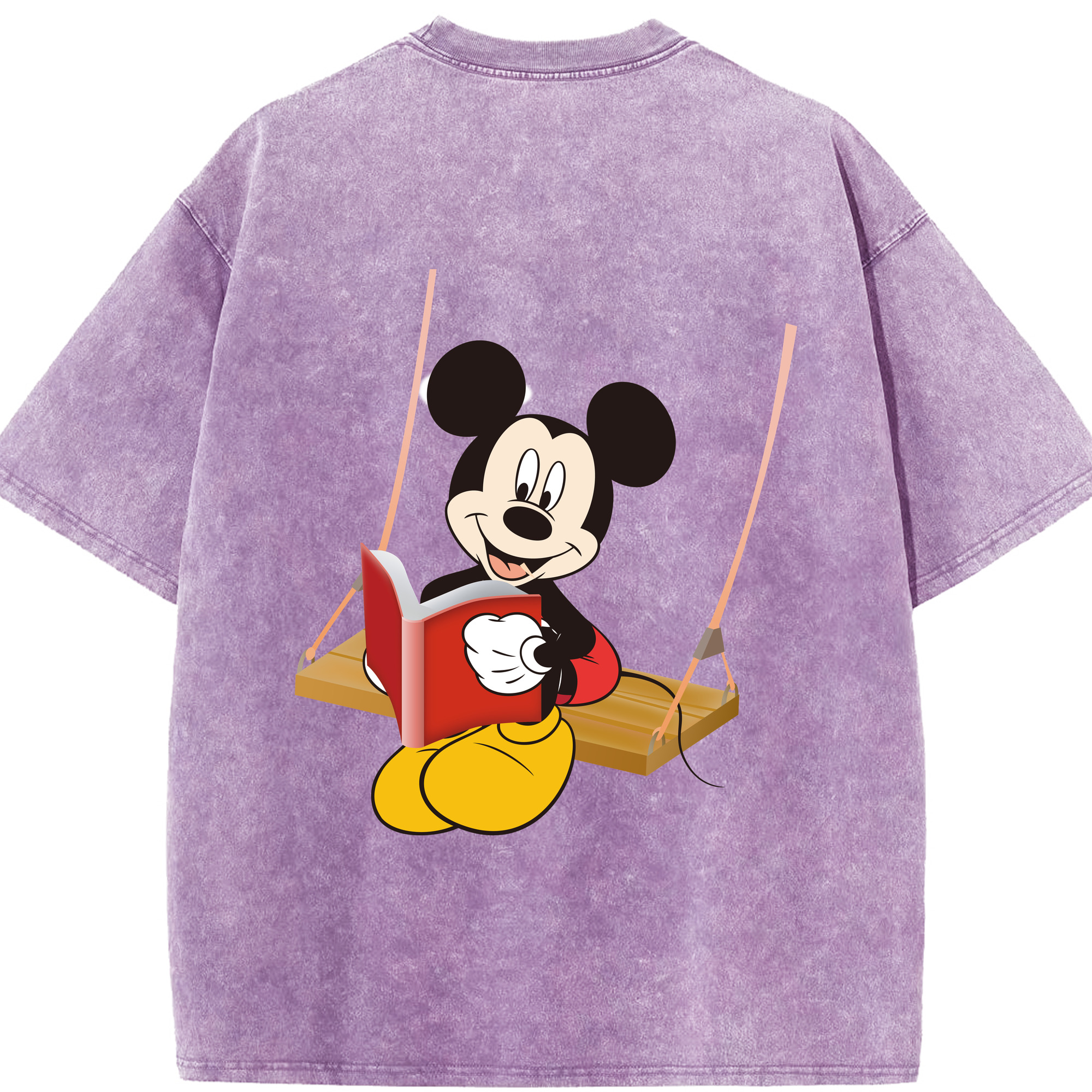 （画像用） ミッキーマウス Mickey Mouse 綿100% ヴィンテージ風 半袖Tシャツ（背面プリント）