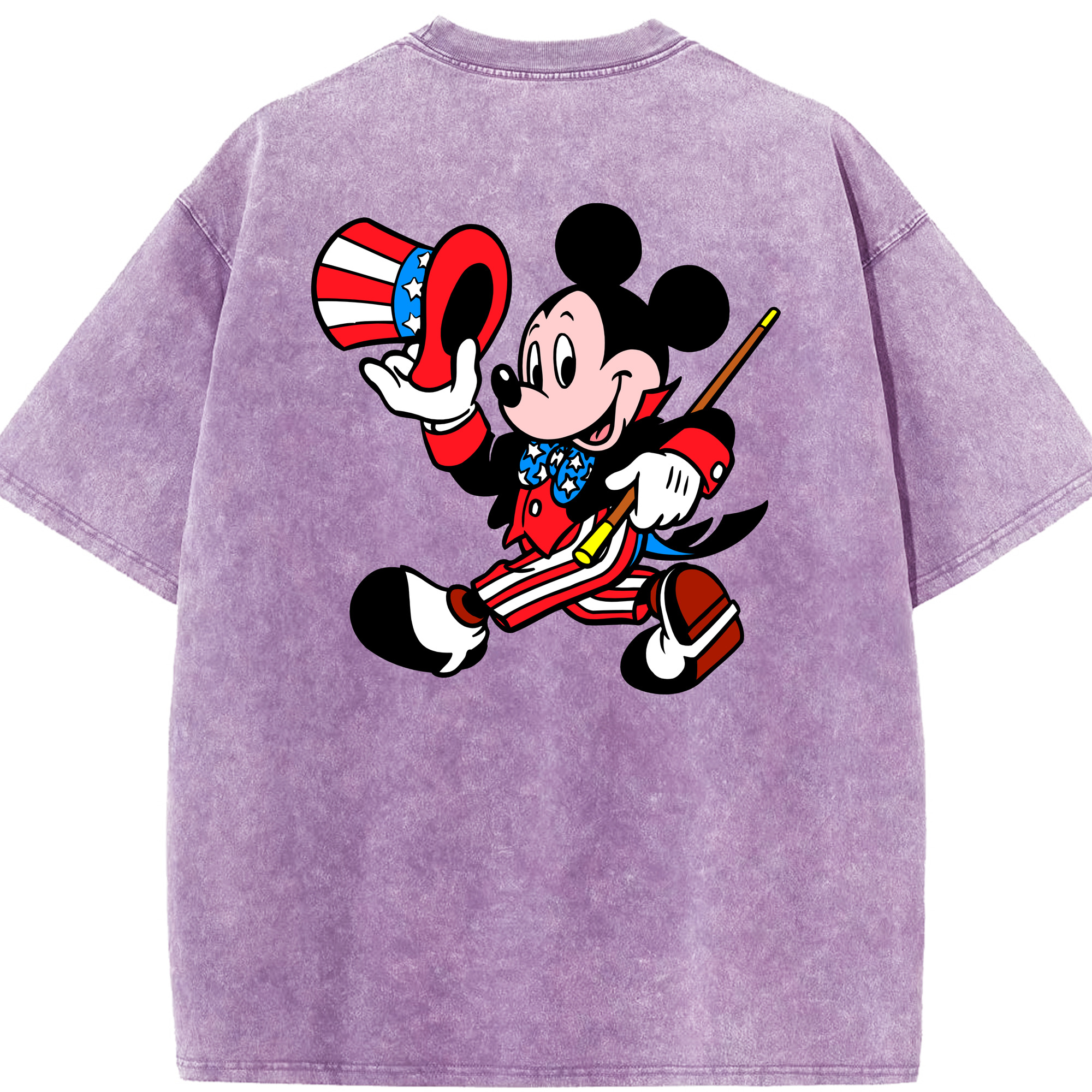（画像用） ミッキーマウス Mickey Mouse 綿100% ヴィンテージ風 半袖Tシャツ（背面プリント）