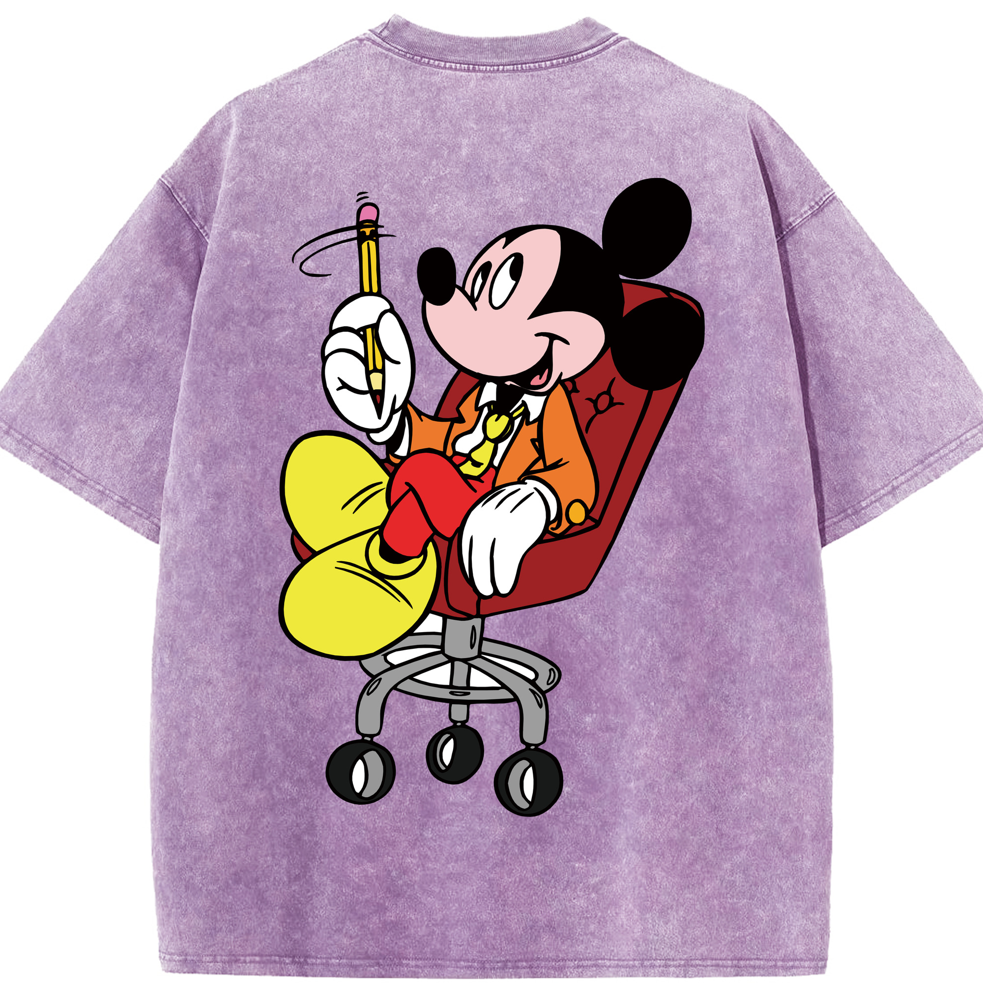 （画像用） ミッキーマウス Mickey Mouse 綿100% ヴィンテージ風 半袖Tシャツ（背面プリント）