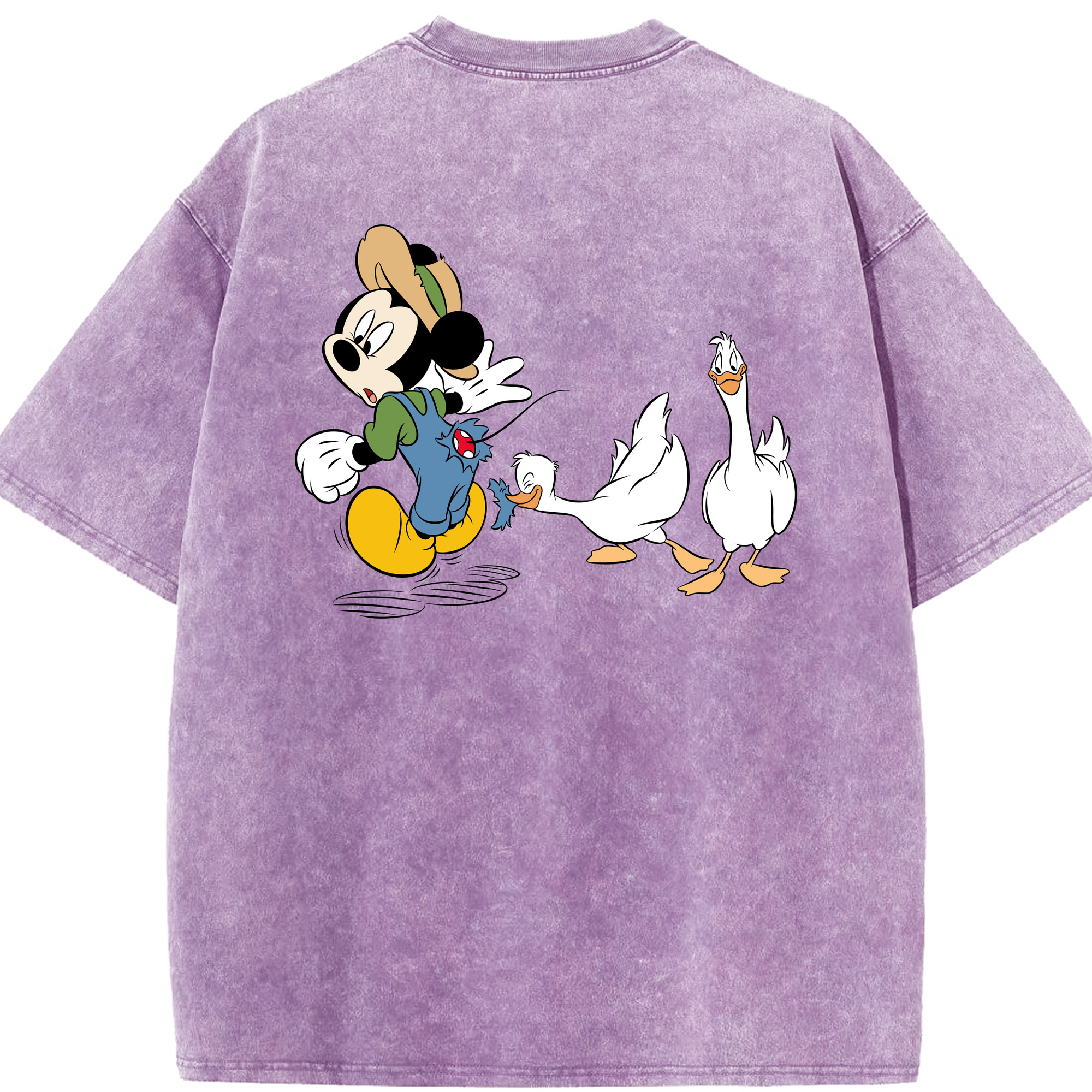 （画像用） ミッキーマウス Mickey Mouse 綿100% ヴィンテージ風 半袖Tシャツ（背面プリント）