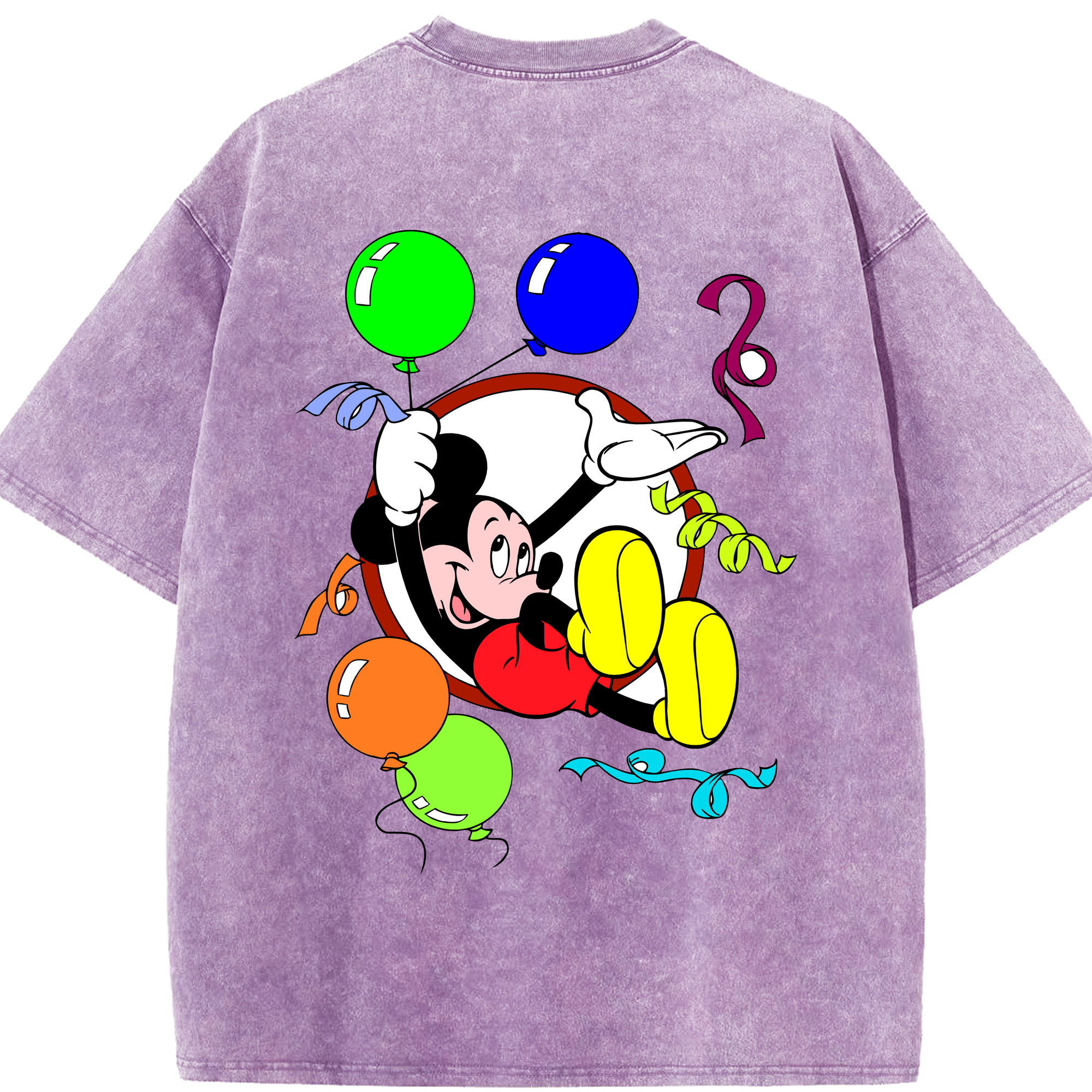 （画像用） ミッキーマウス Mickey Mouse 綿100% ヴィンテージ風 半袖Tシャツ（背面プリント）