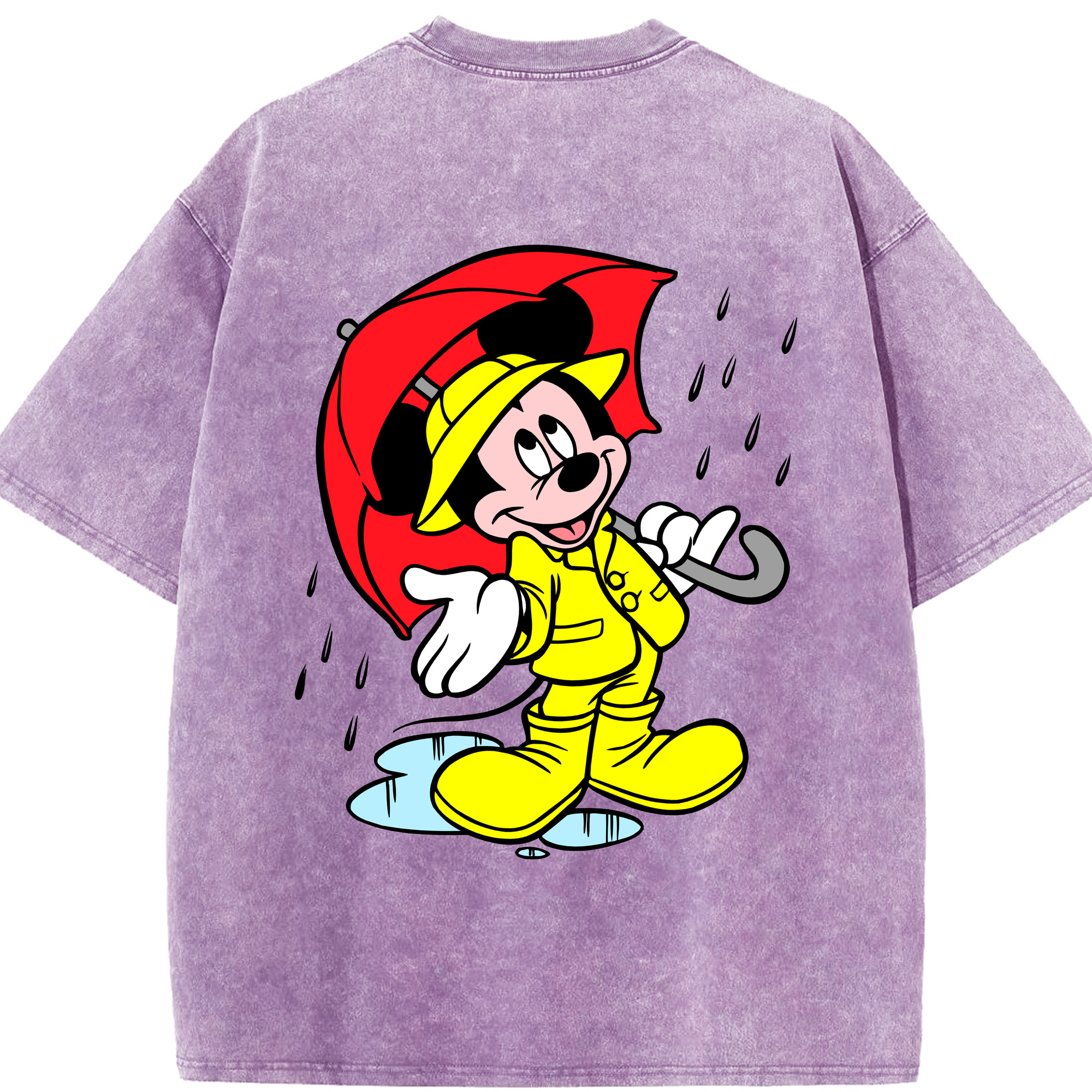 （画像用） ミッキーマウス Mickey Mouse 綿100% ヴィンテージ風 半袖Tシャツ（背面プリント）