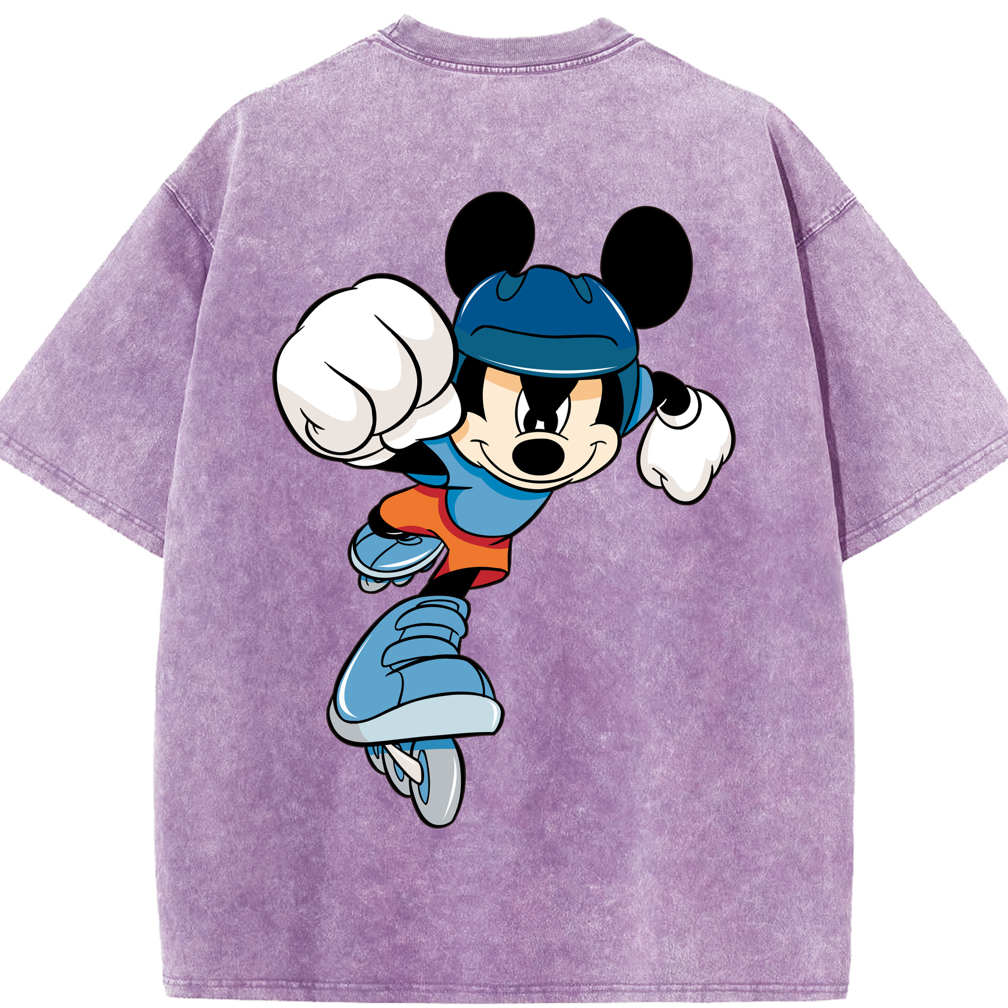 （画像用） ミッキーマウス Mickey Mouse 綿100% ヴィンテージ風 半袖Tシャツ（背面プリント）