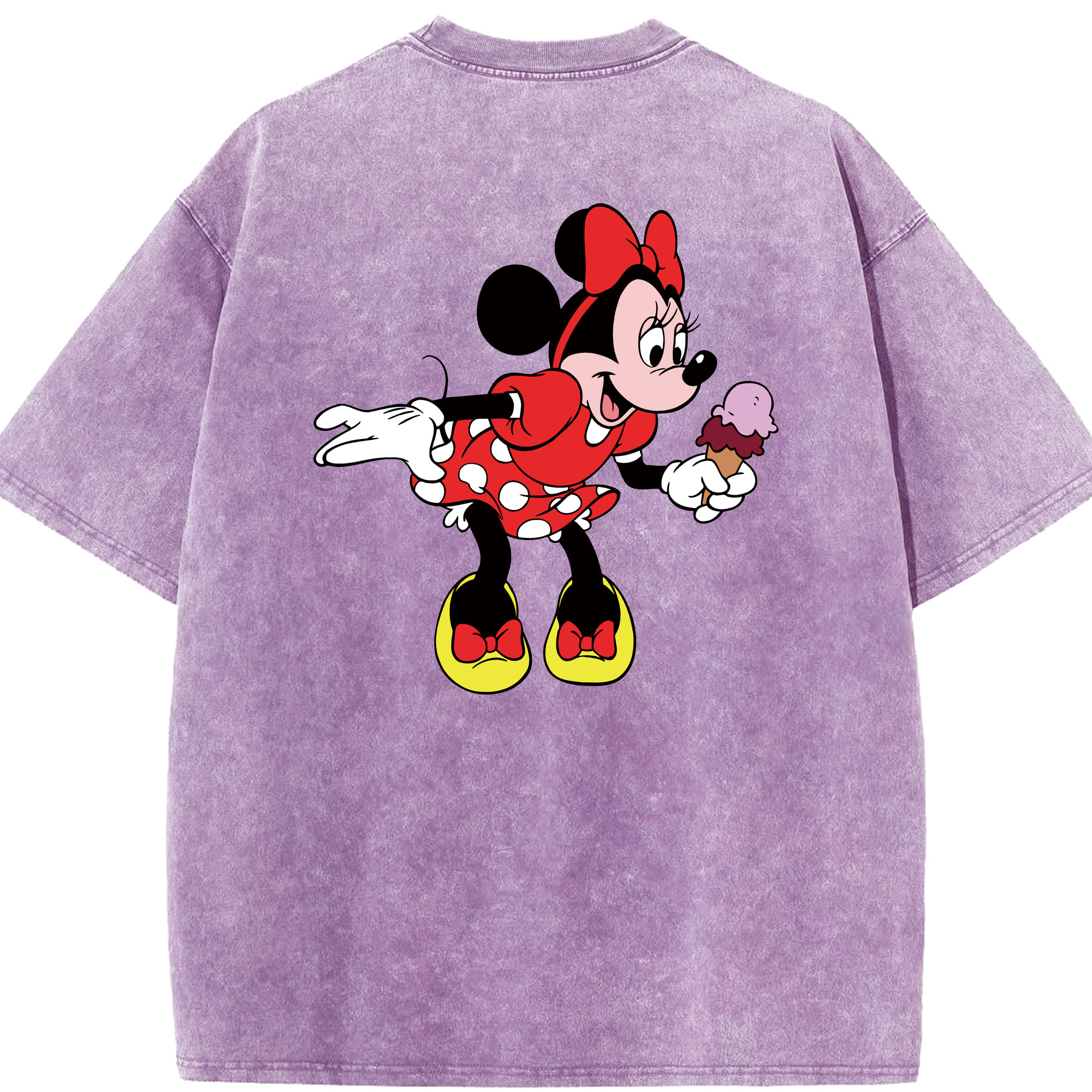 （画像用） ミッキーマウス Mickey Mouse 綿100% ヴィンテージ風 半袖Tシャツ（背面プリント）