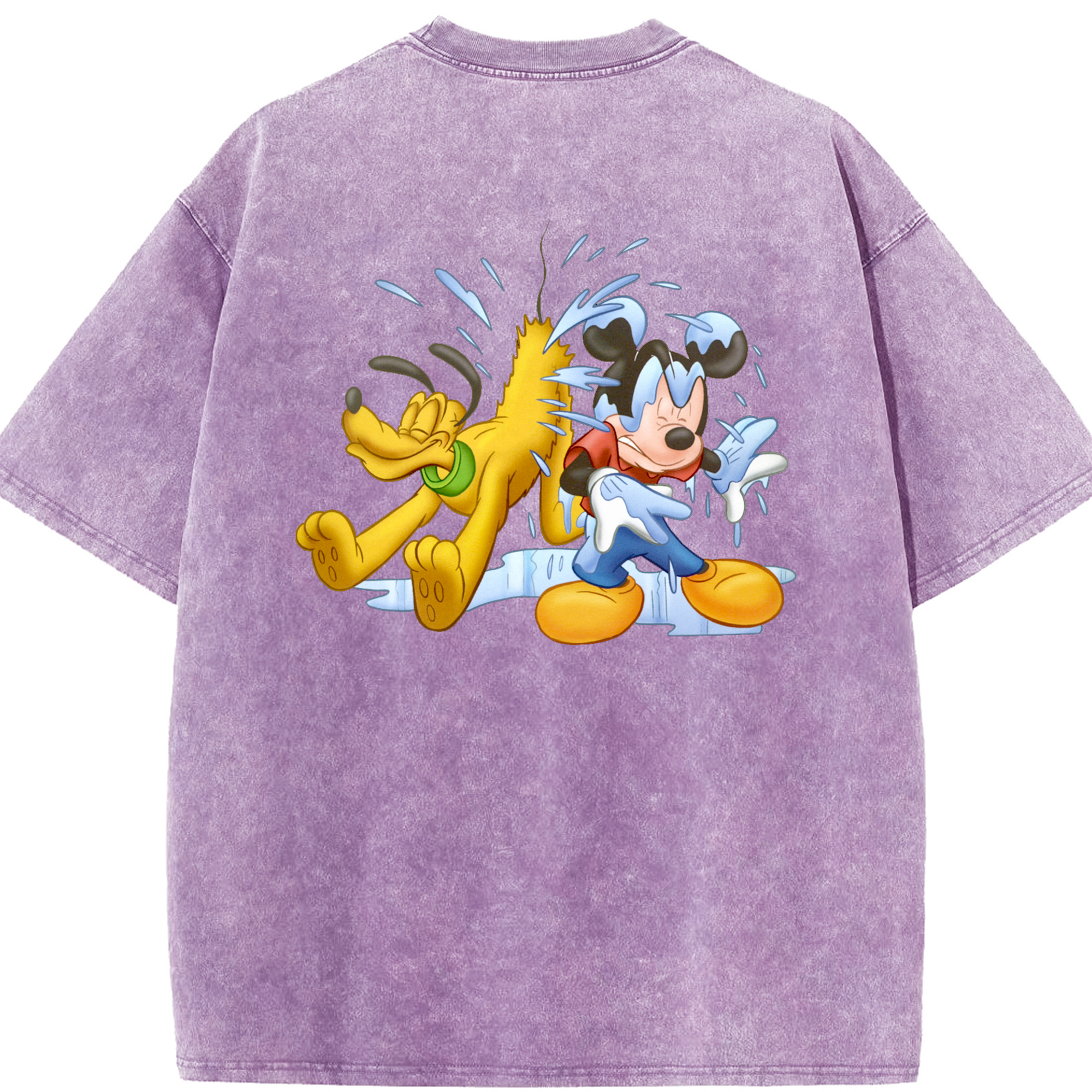 （画像用） ミッキーマウス Mickey Mouse 綿100% ヴィンテージ風 半袖Tシャツ（背面プリント）