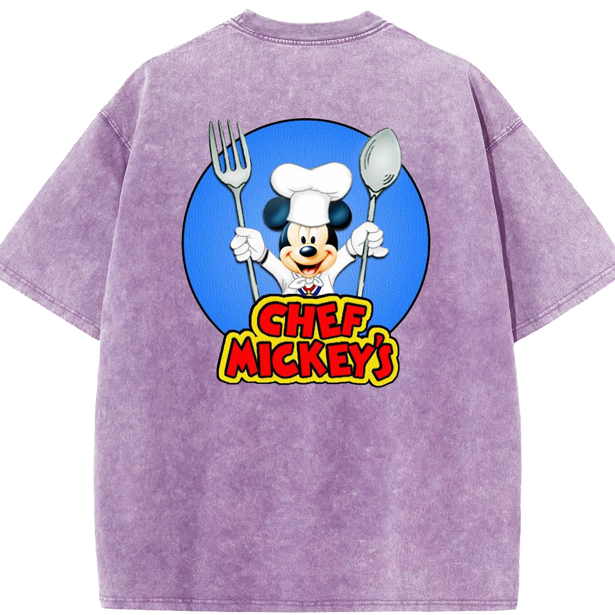 （画像用） ミッキーマウス Mickey Mouse 綿100% ヴィンテージ風 半袖Tシャツ（背面プリント）