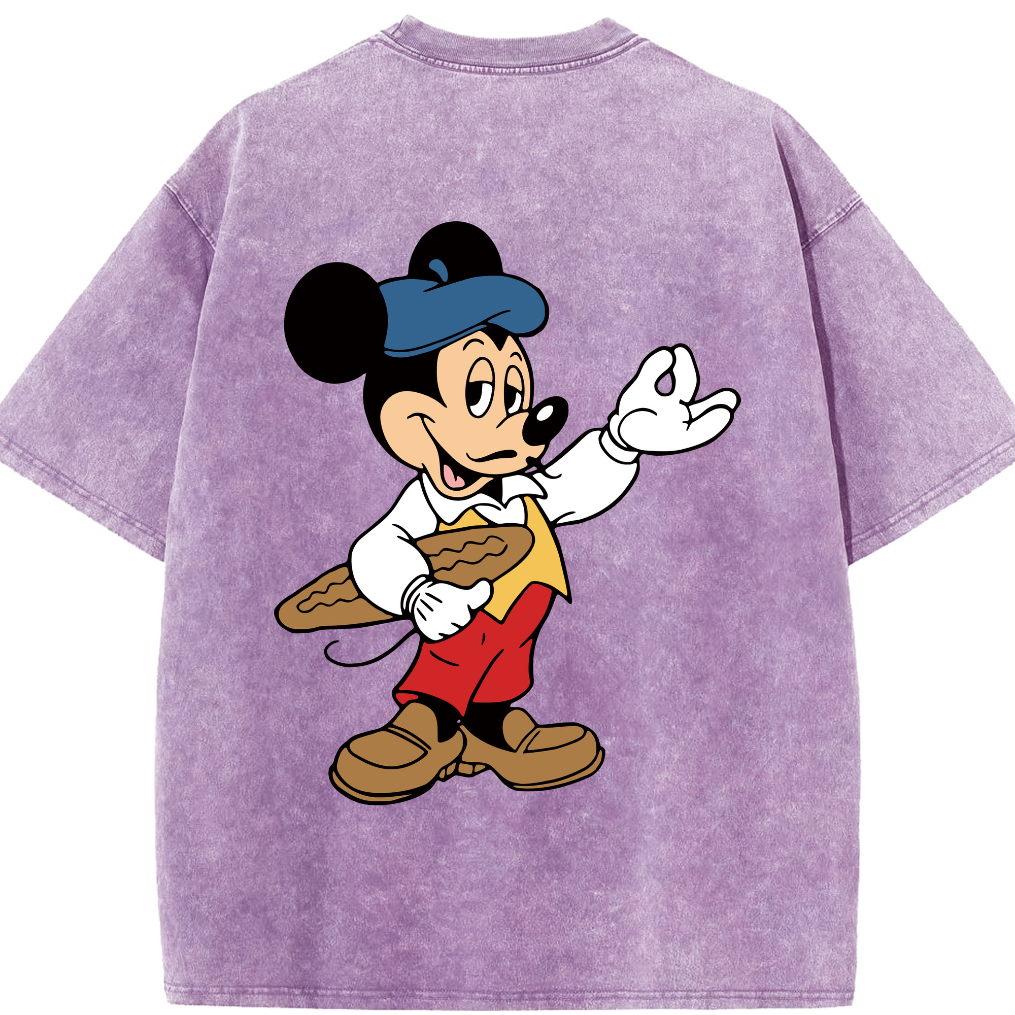 （画像用） ミッキーマウス Mickey Mouse 綿100% ヴィンテージ風 半袖Tシャツ（背面プリント）