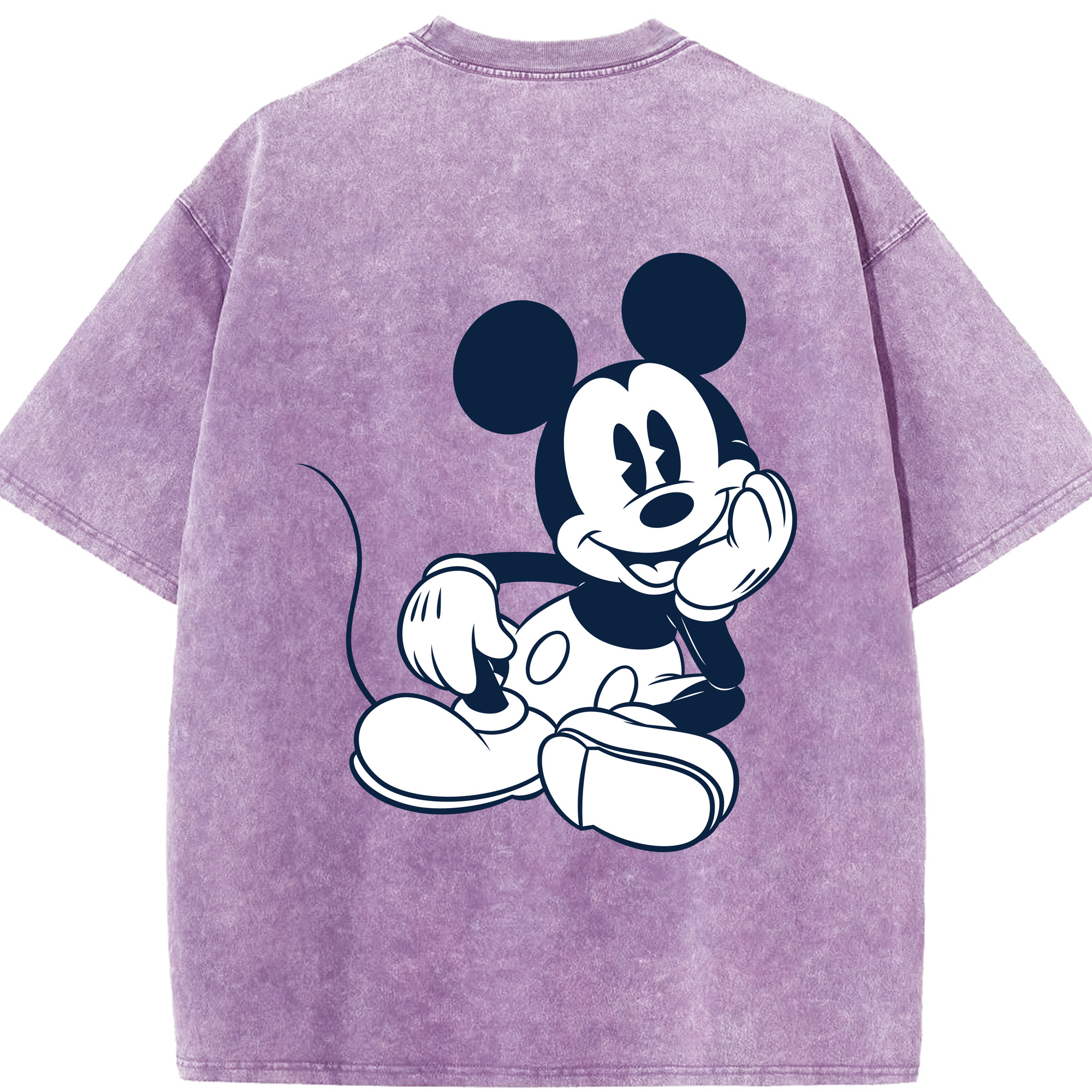 （画像用） ミッキーマウス Mickey Mouse 綿100% ヴィンテージ風 半袖Tシャツ（背面プリント）