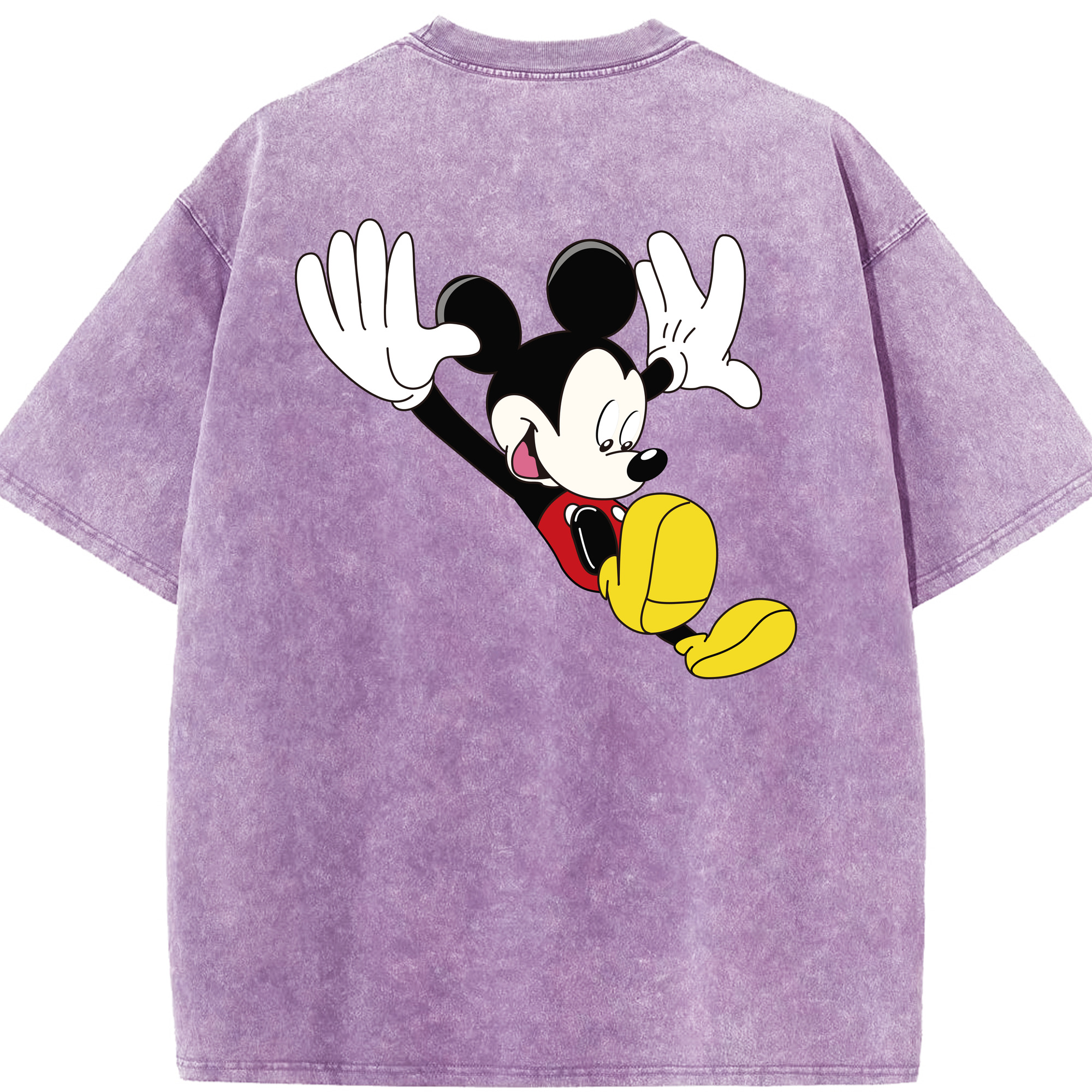 （画像用） ミッキーマウス Mickey Mouse 綿100% ヴィンテージ風 半袖Tシャツ（背面プリント）
