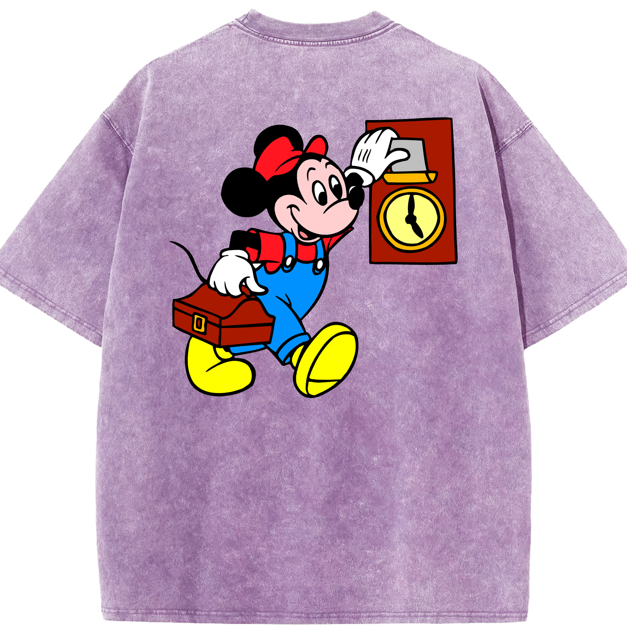 （画像用） ミッキーマウス Mickey Mouse 綿100% ヴィンテージ風 半袖Tシャツ（背面プリント）