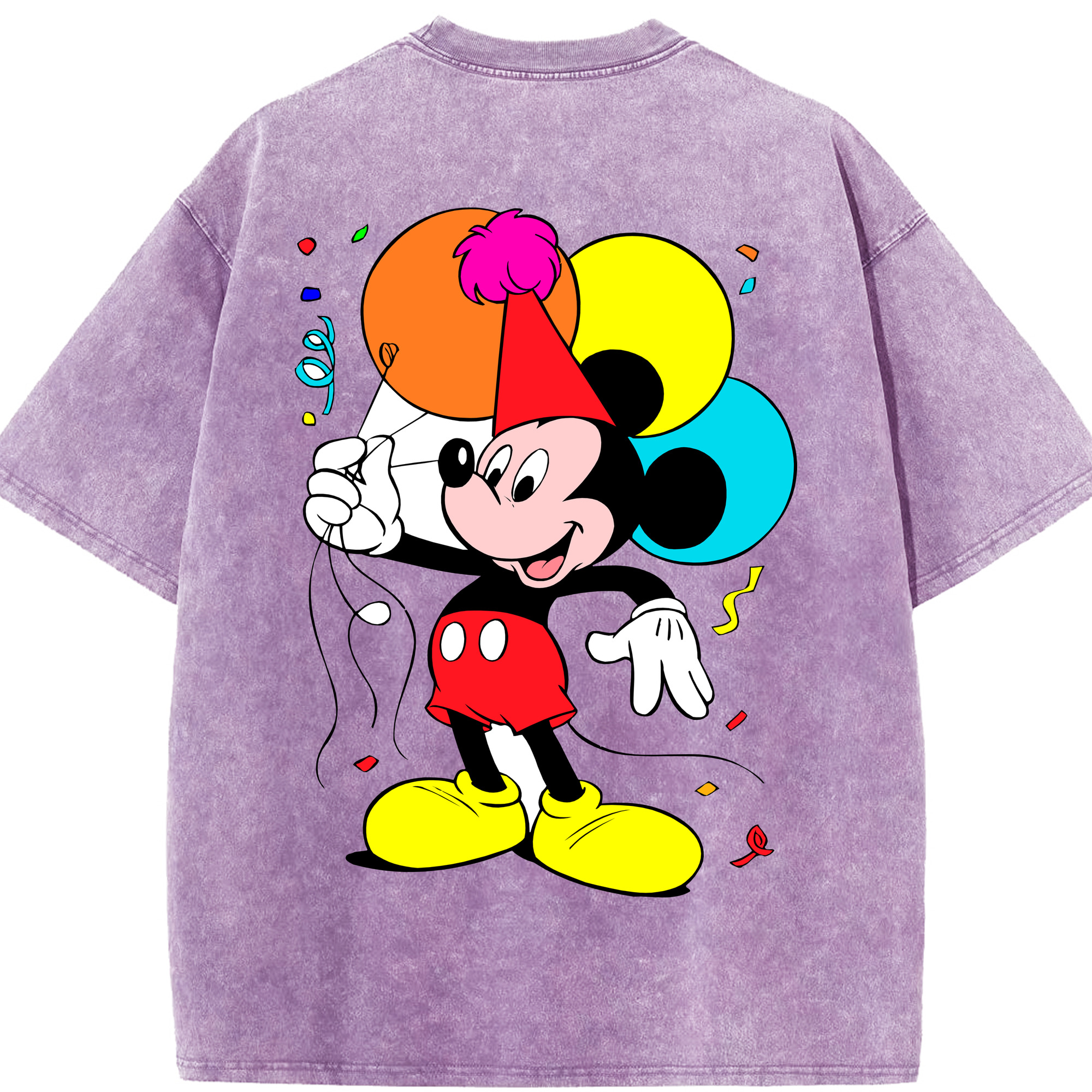 （画像用） ミッキーマウス Mickey Mouse 綿100% ヴィンテージ風 半袖Tシャツ（背面プリント）