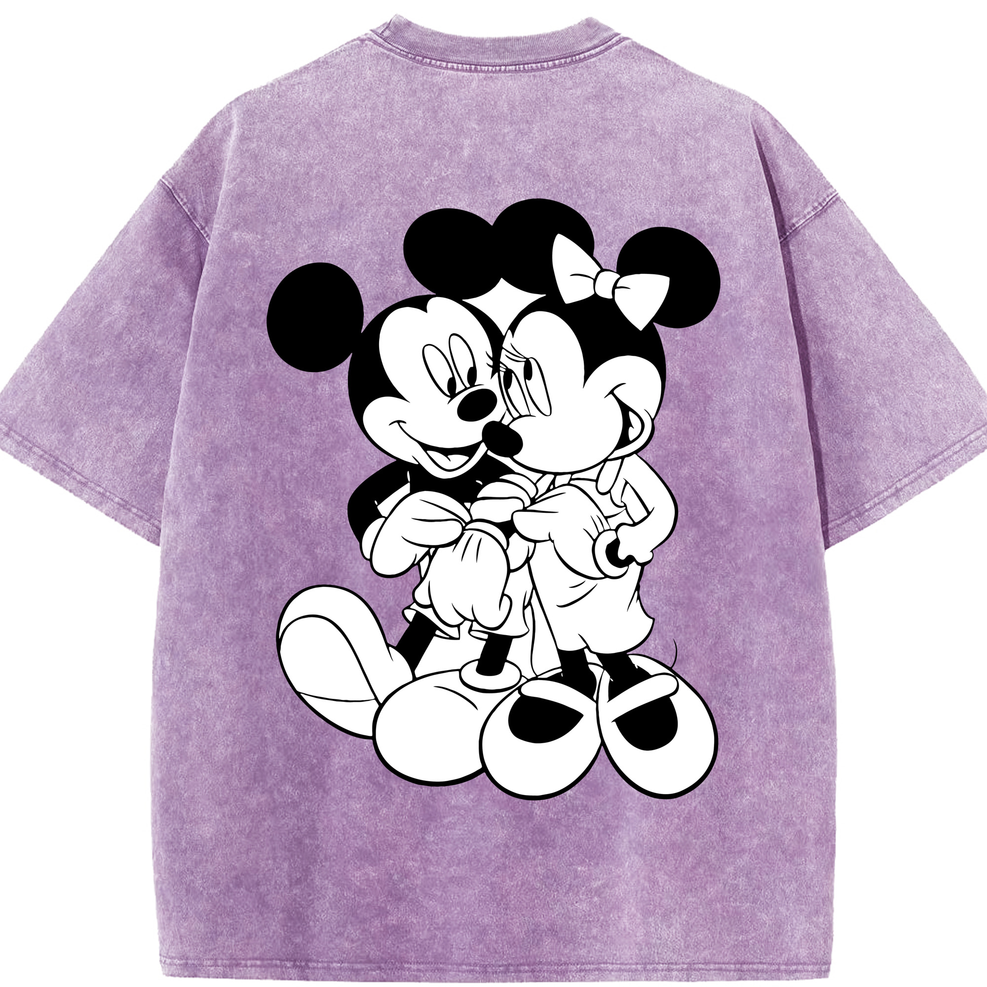 （画像用） ミッキーマウス Mickey Mouse 綿100% ヴィンテージ風 半袖Tシャツ（背面プリント）
