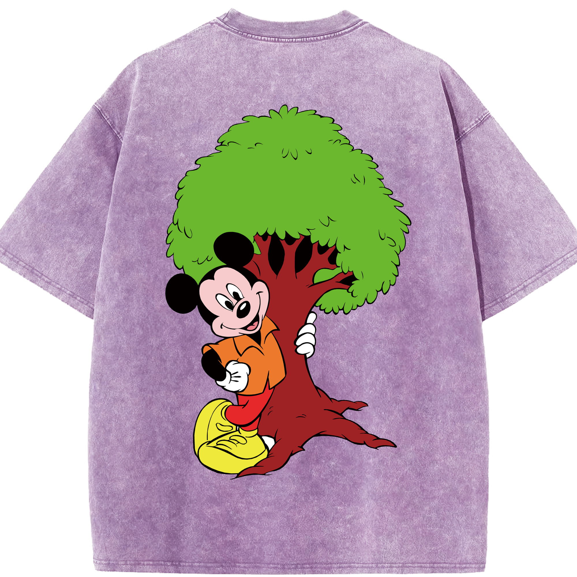（画像用） ミッキーマウス Mickey Mouse 綿100% ヴィンテージ風 半袖Tシャツ（背面プリント）